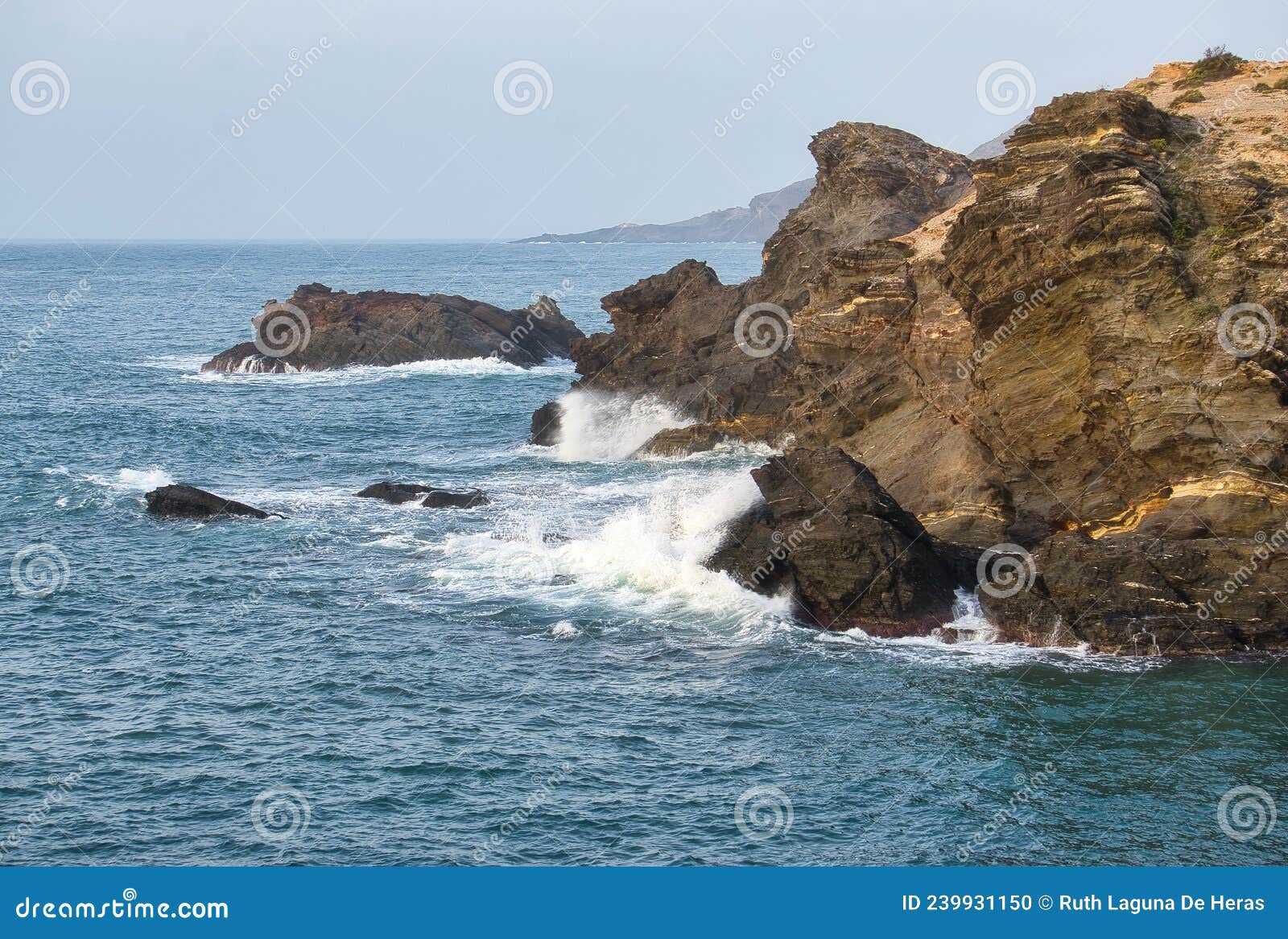Seascape. Waves Breaking on the Rocks Stock Photo - Image of motion ...