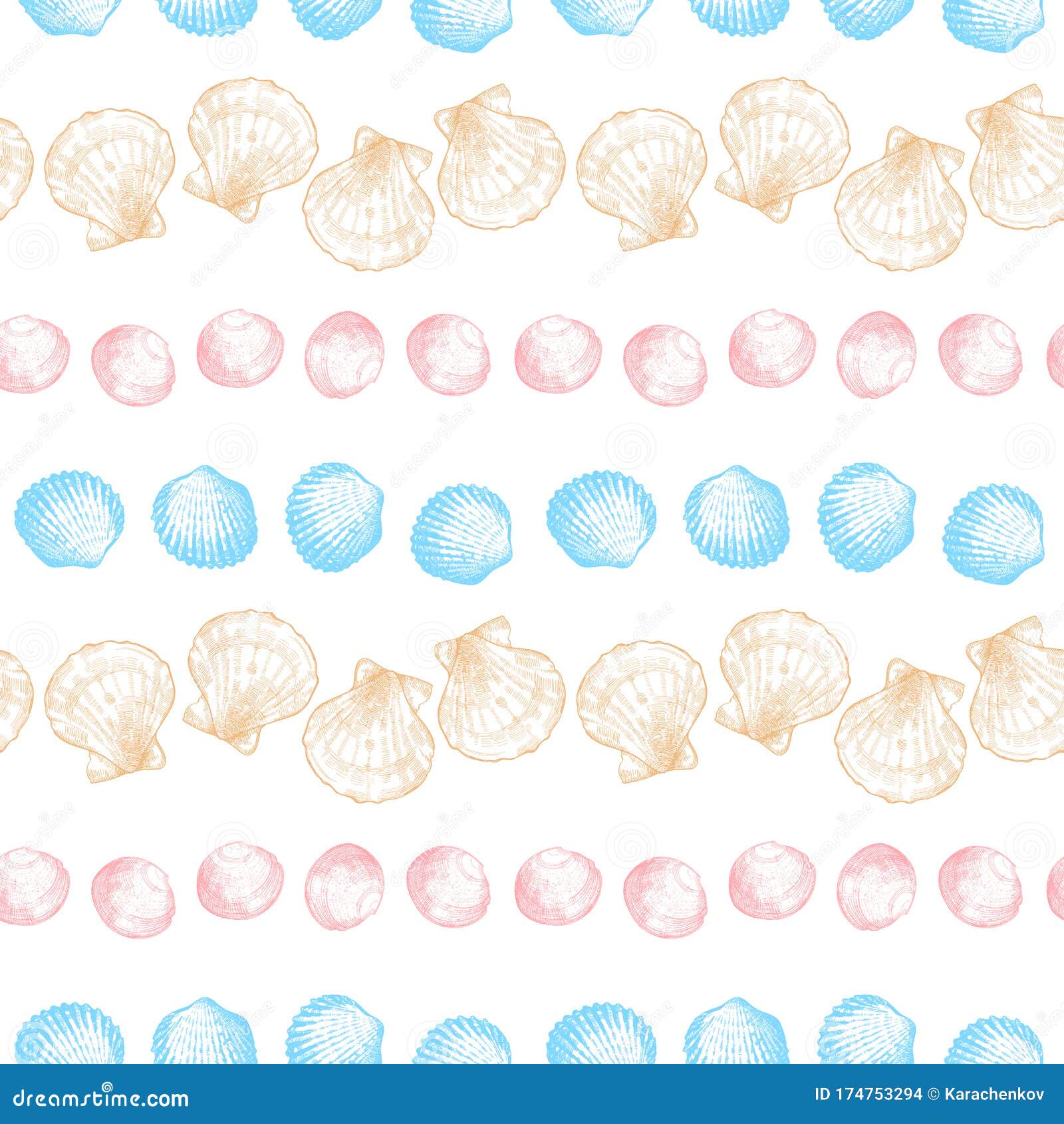 seashells seamless pattern for your ocean life 
