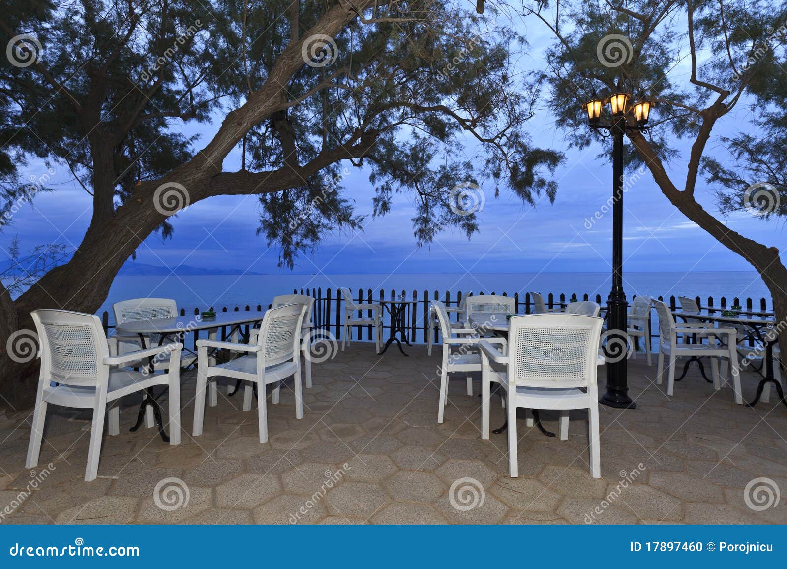 Seaside restaurant stock photo. Image of chair, summer - 17897460