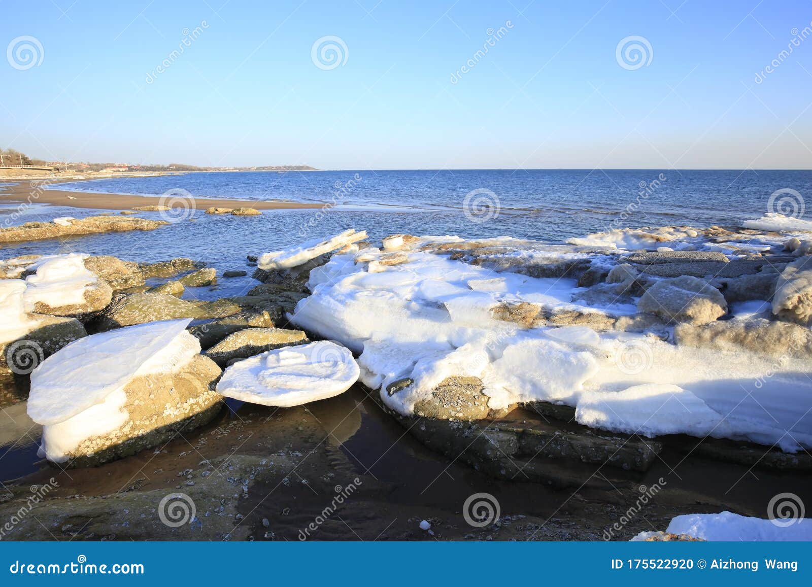 Seaside Scenery is in Winter Stock Photo Image of white, beach 175522920