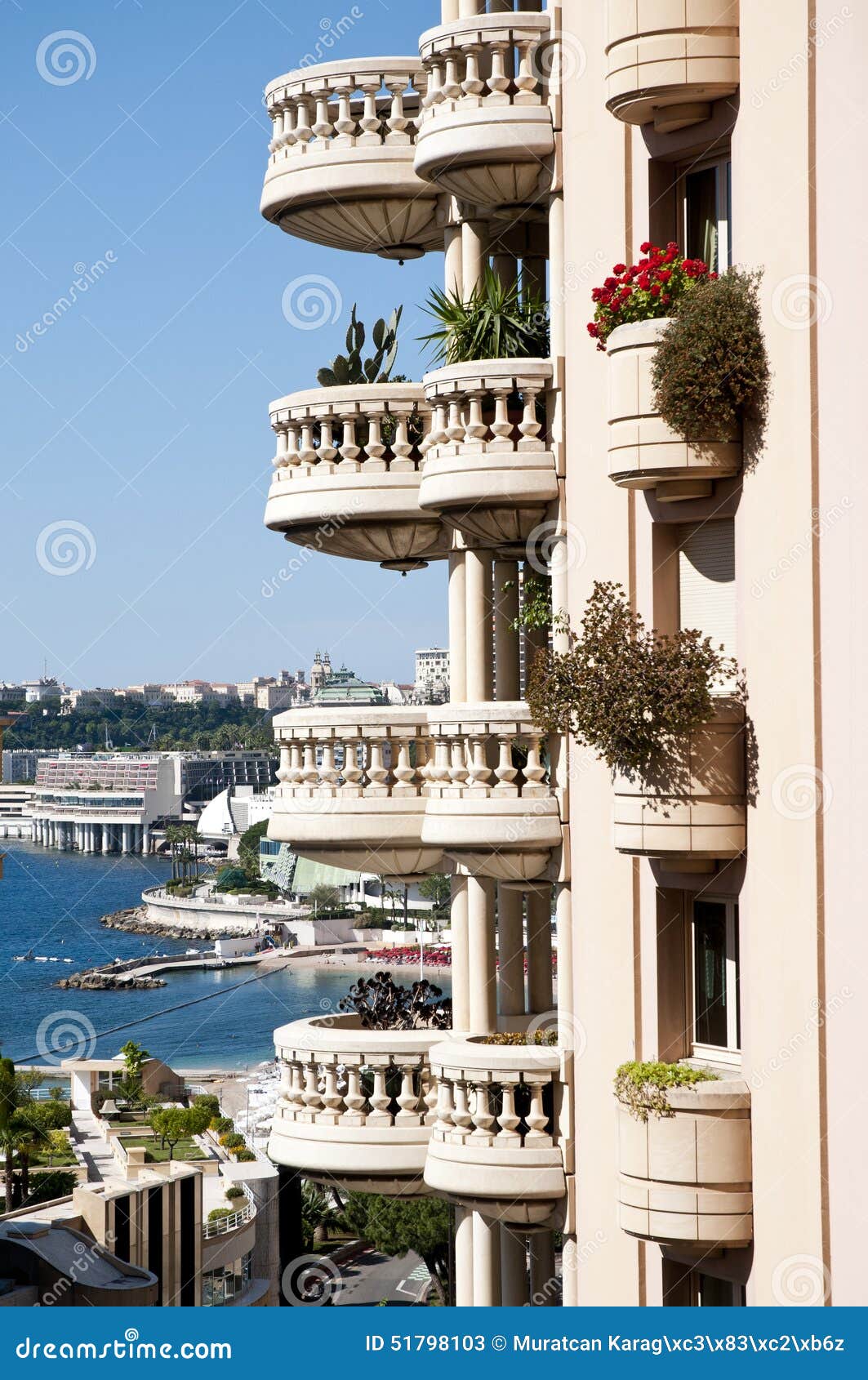 Seaside View In Monaco Monte Carlo Big Apartments Stock Image Seaside View In Monaco Monte Carlo Big Apartments Stock Image