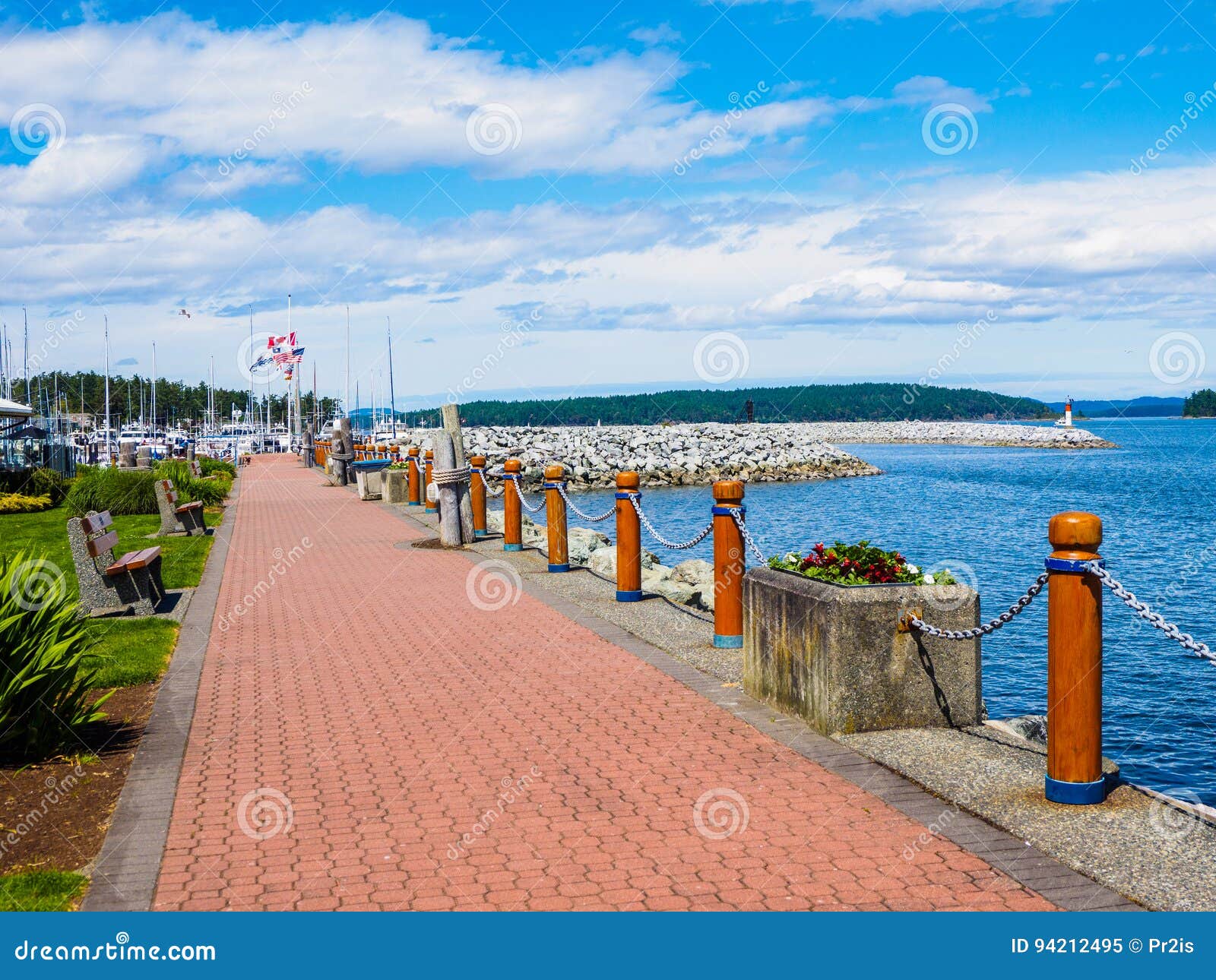 Seaside Walk in Sidney BC on Vancouver Island, Canada Stock Image