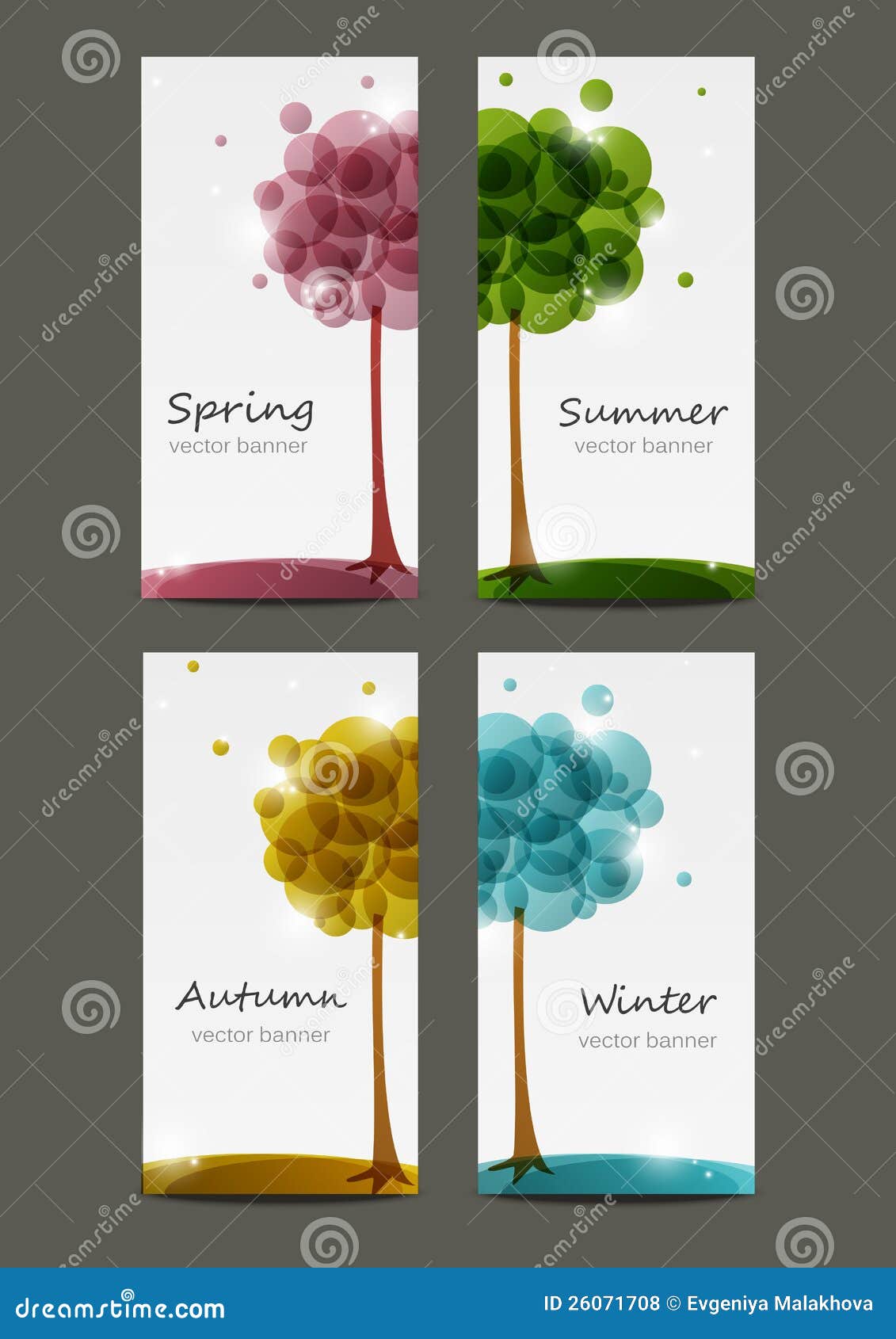 Season banners stock vector. Illustration of four, bright 26071708