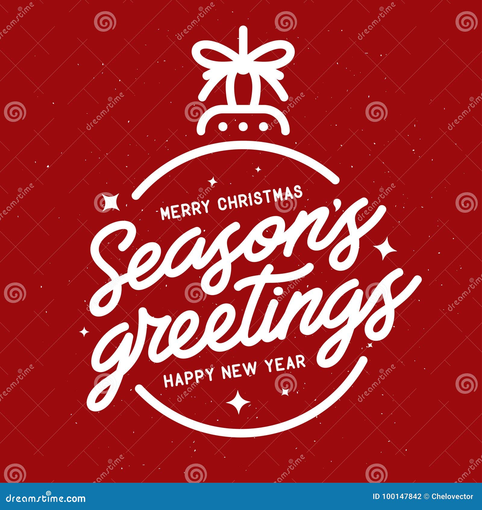 Season Greetings Typography Composition. Vector Vintage Illustration