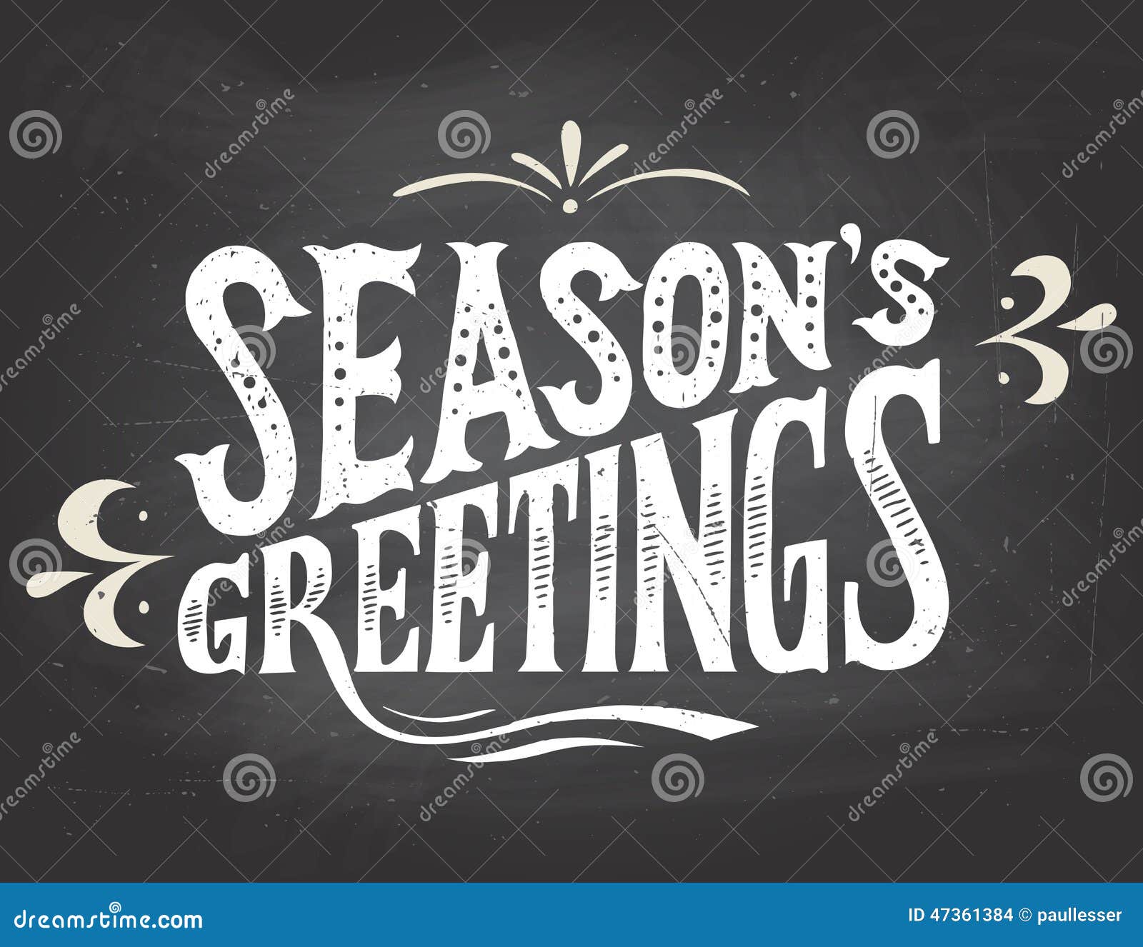 season's greetings on chalkboard background