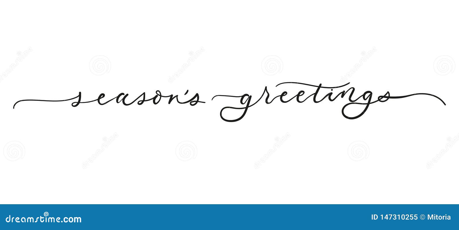 season`s greetings lettering greeting card  on white background. christmas  