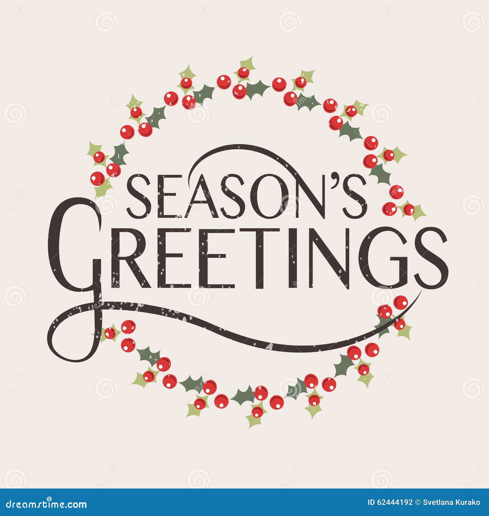Season's Greetings Typography For Christmas/New Year 