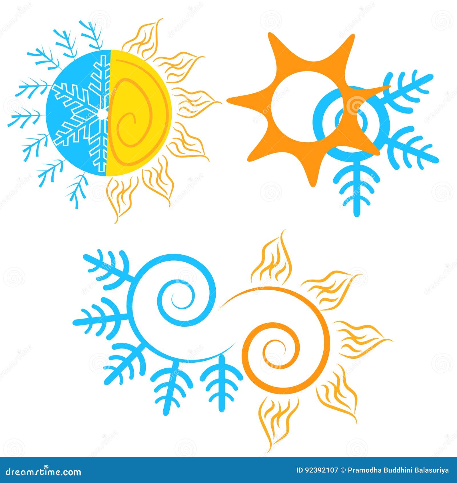 Seasonal changes stock vector. Illustration of solar 92392107