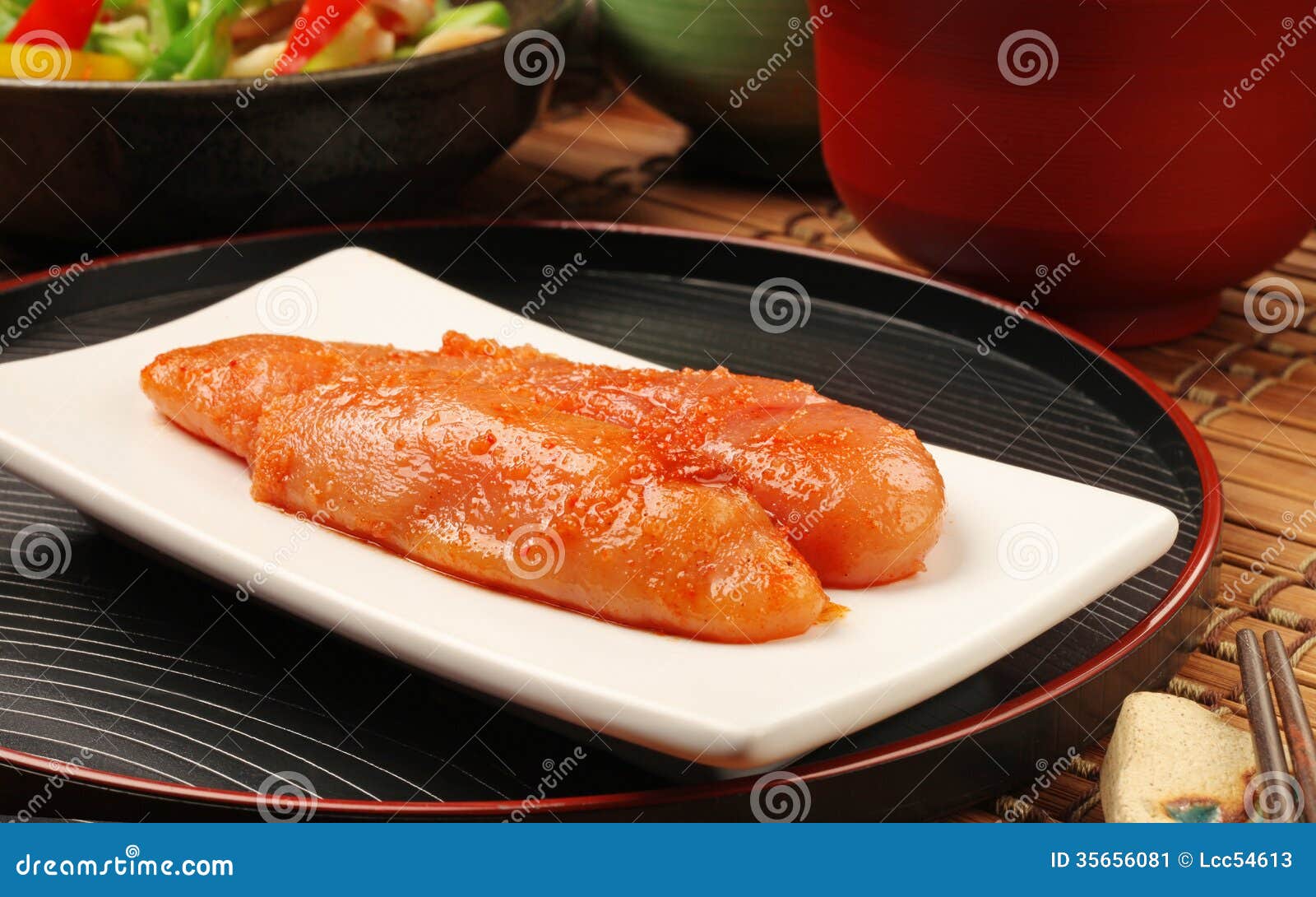 Seasoned Cod Roe Stock Image Image Of Plate Cuisine