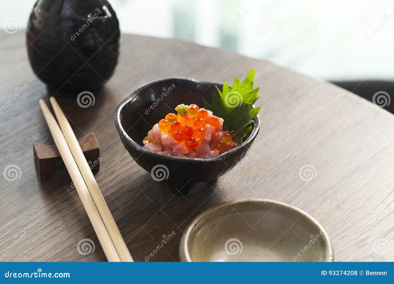 Seasoned Cod Roe And Raw Salmon Stock Photo Image Of Healthy Plate