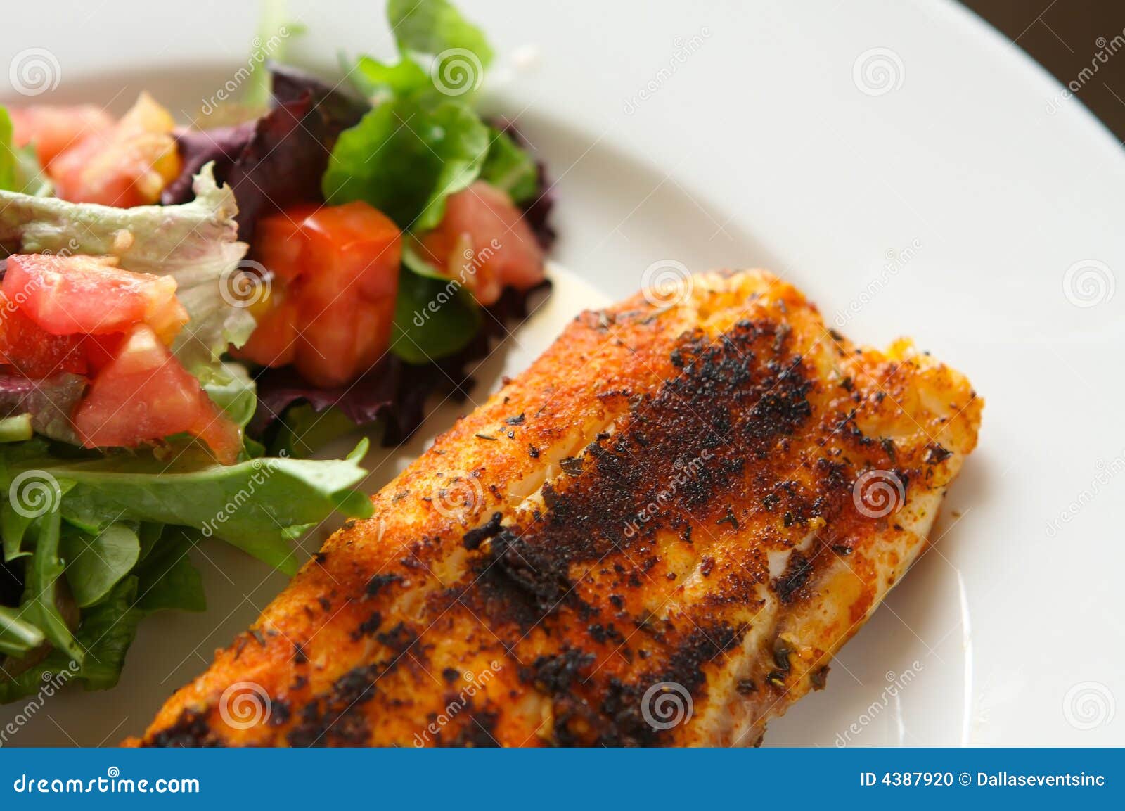 Seasoned fillet of fish stock photo. Image of asian, garnish 4387920