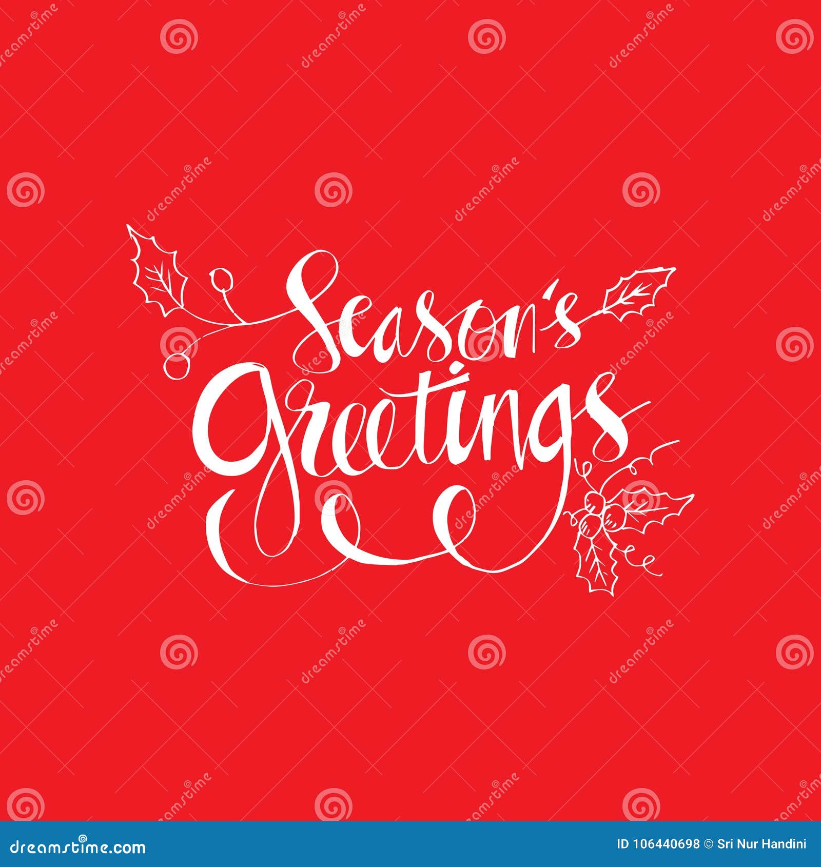 seasons greetings hand written lettering
