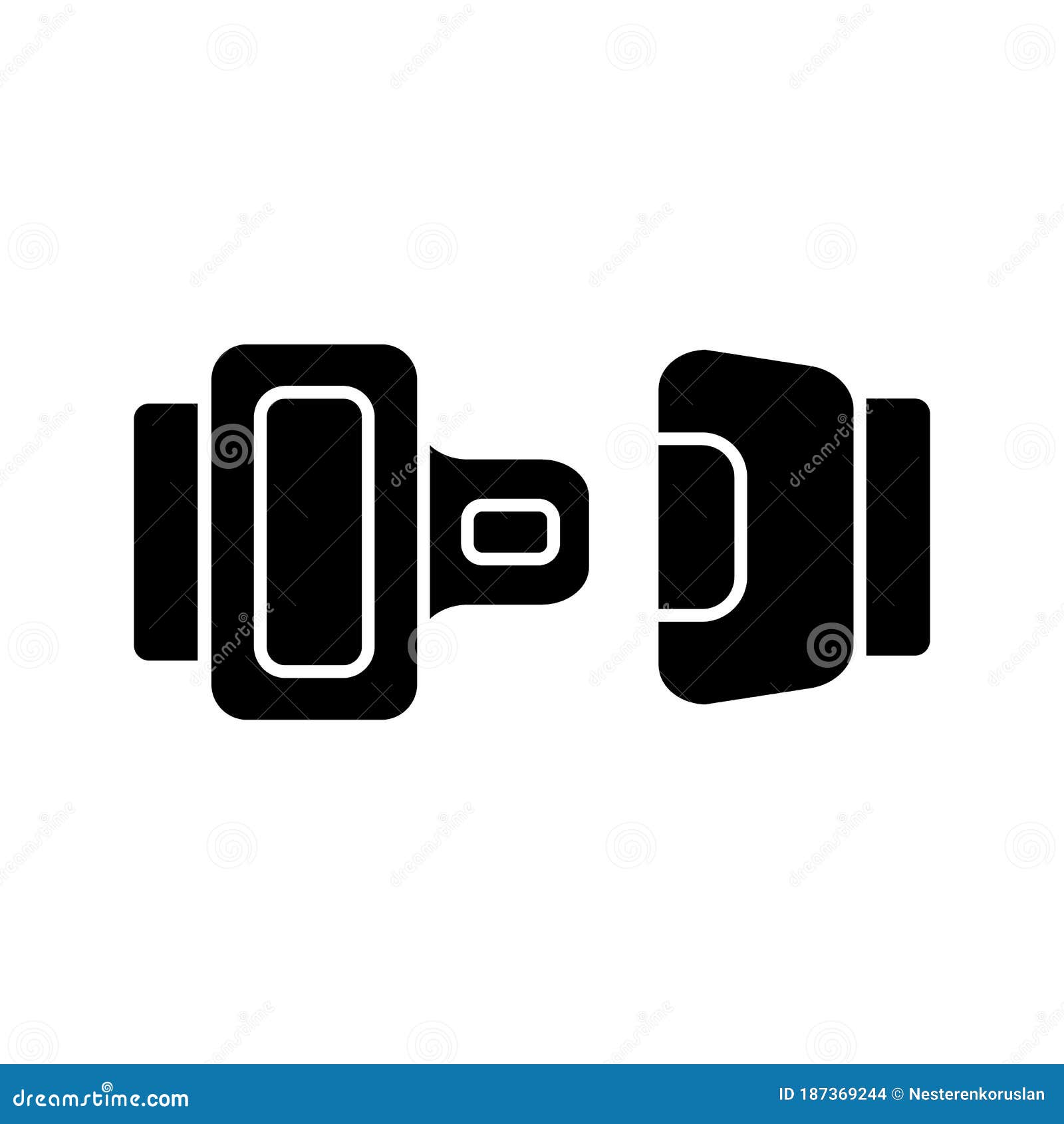 Seat belt black glyph icon stock vector. Illustration of insurance ...