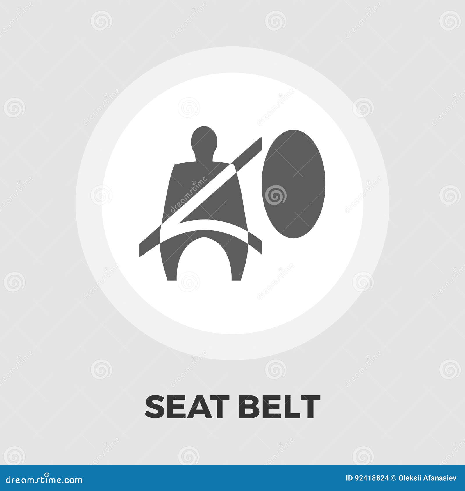 Seat belt icon flat stock vector. Illustration of illustration - 92418824
