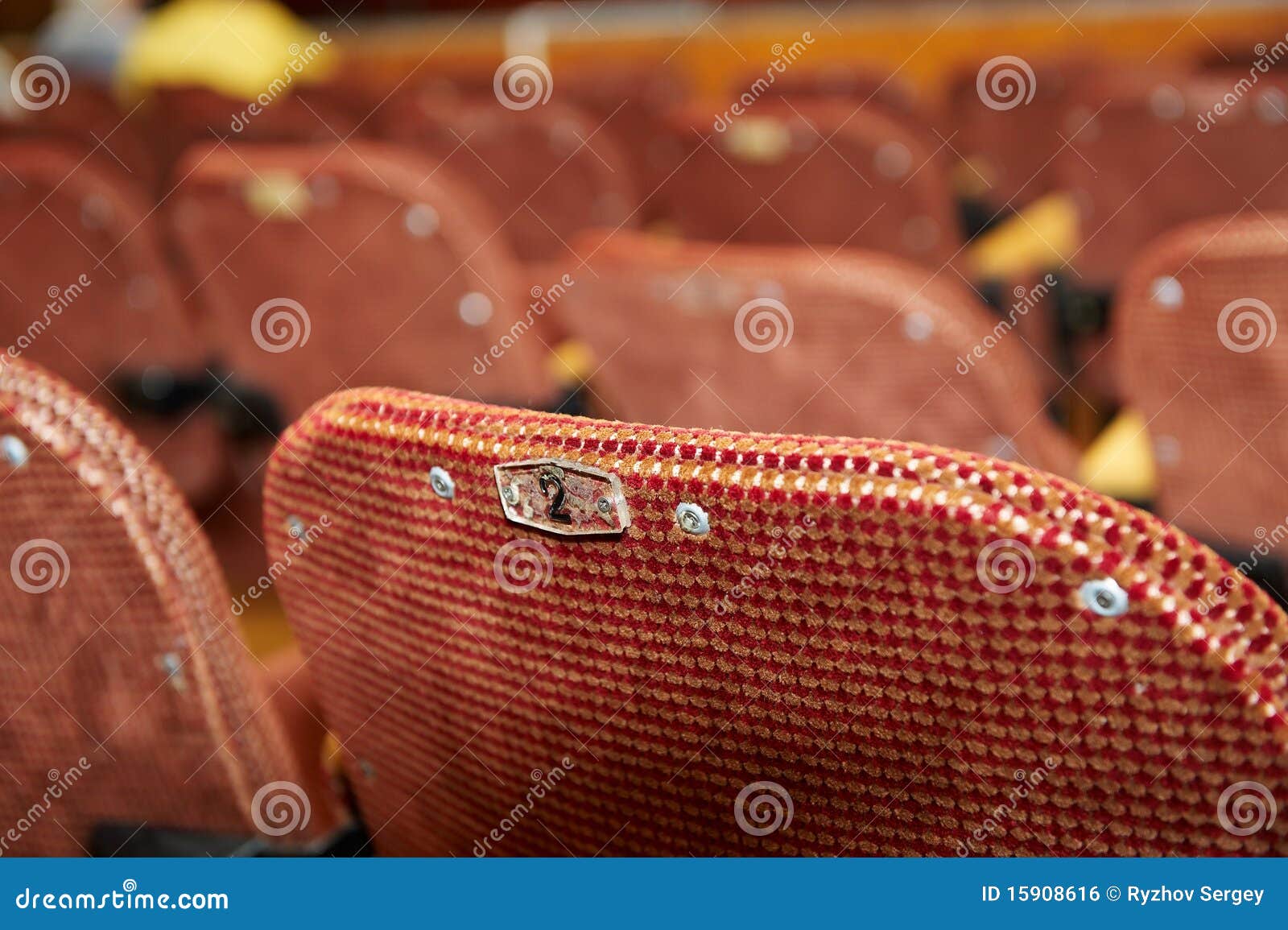 Seat number in cinema stock photo. Image of upholstery 15908616