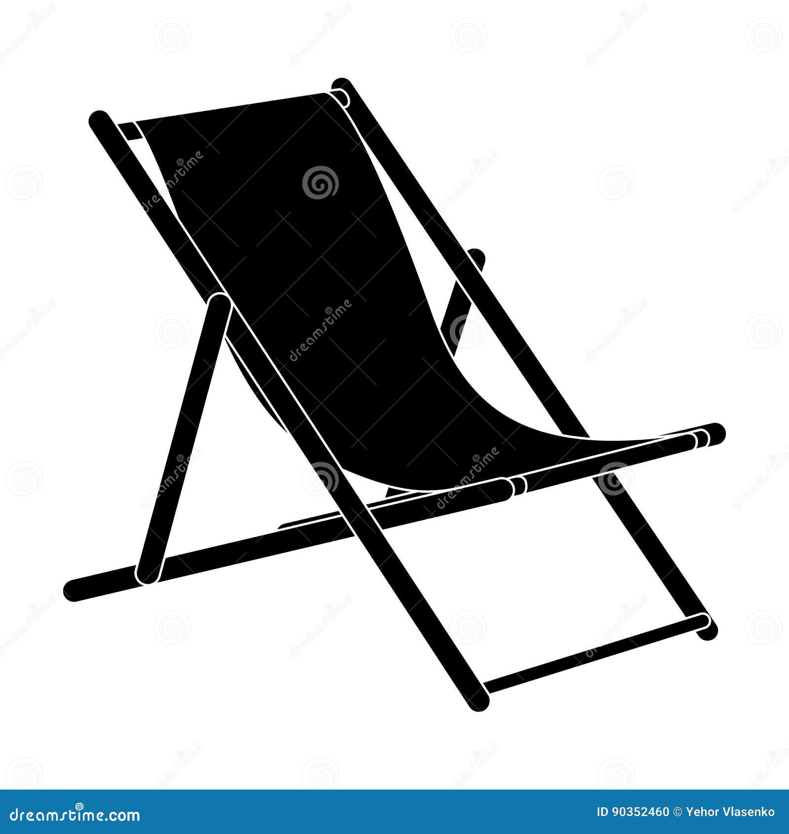 The Seat for Sunbathing on the Beach.Summer Rest Single Icon in Black ...