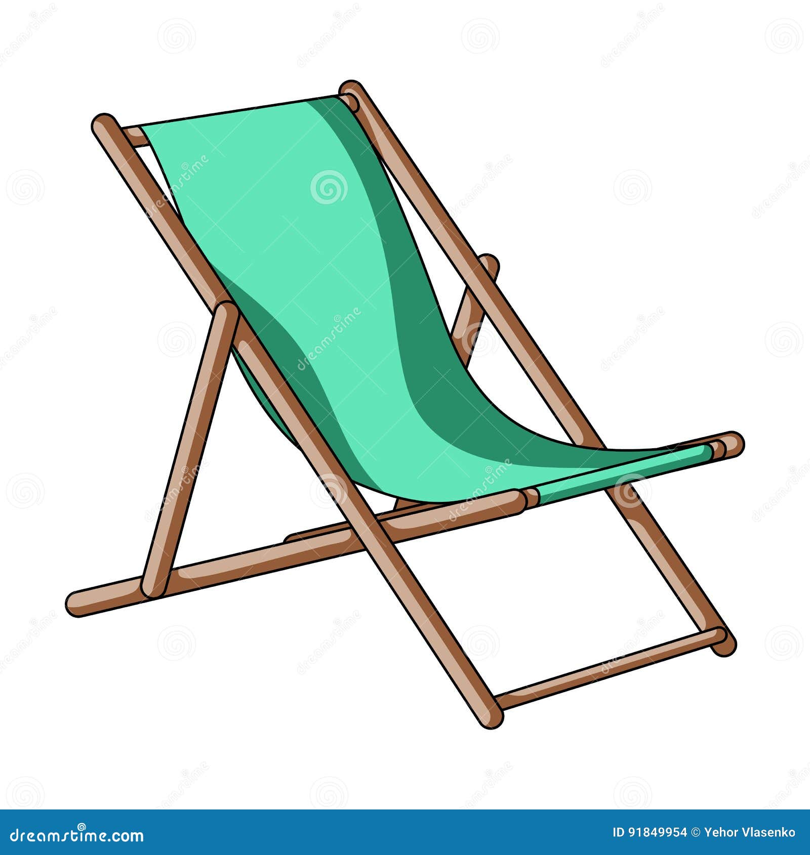 The Seat for Sunbathing on the Beach.Summer Rest Single Icon in Cartoon ...