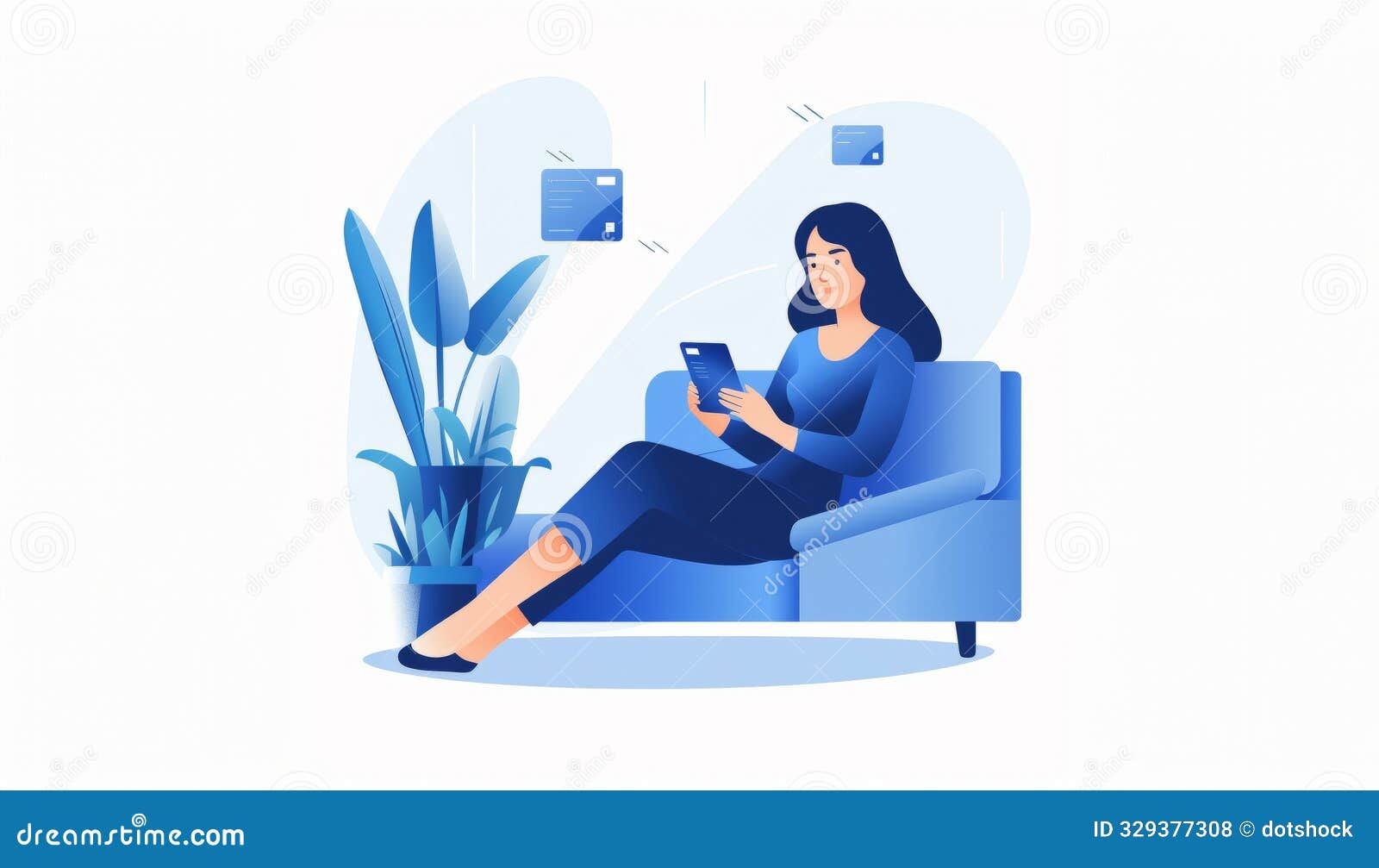 seated comfortably on a sofa, a woman engages in the modern convenience of e-commerce, using a tablet to shop online and