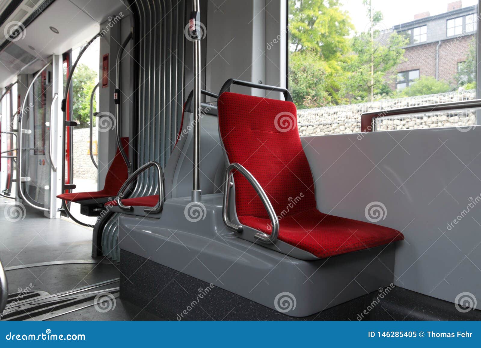 Seats inside the tram stock image. Image of team, interior 146285405