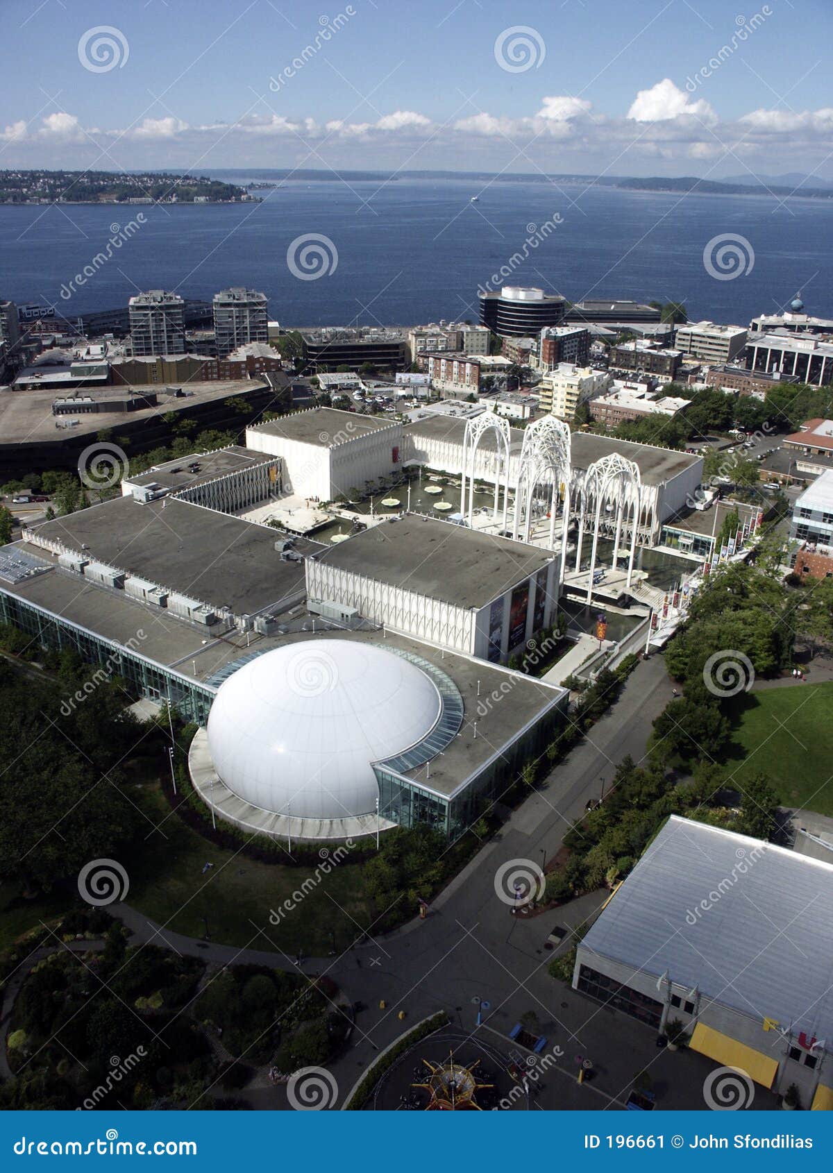 Seattle Dome stock image. Image of skyline, ocean, clouds 196661