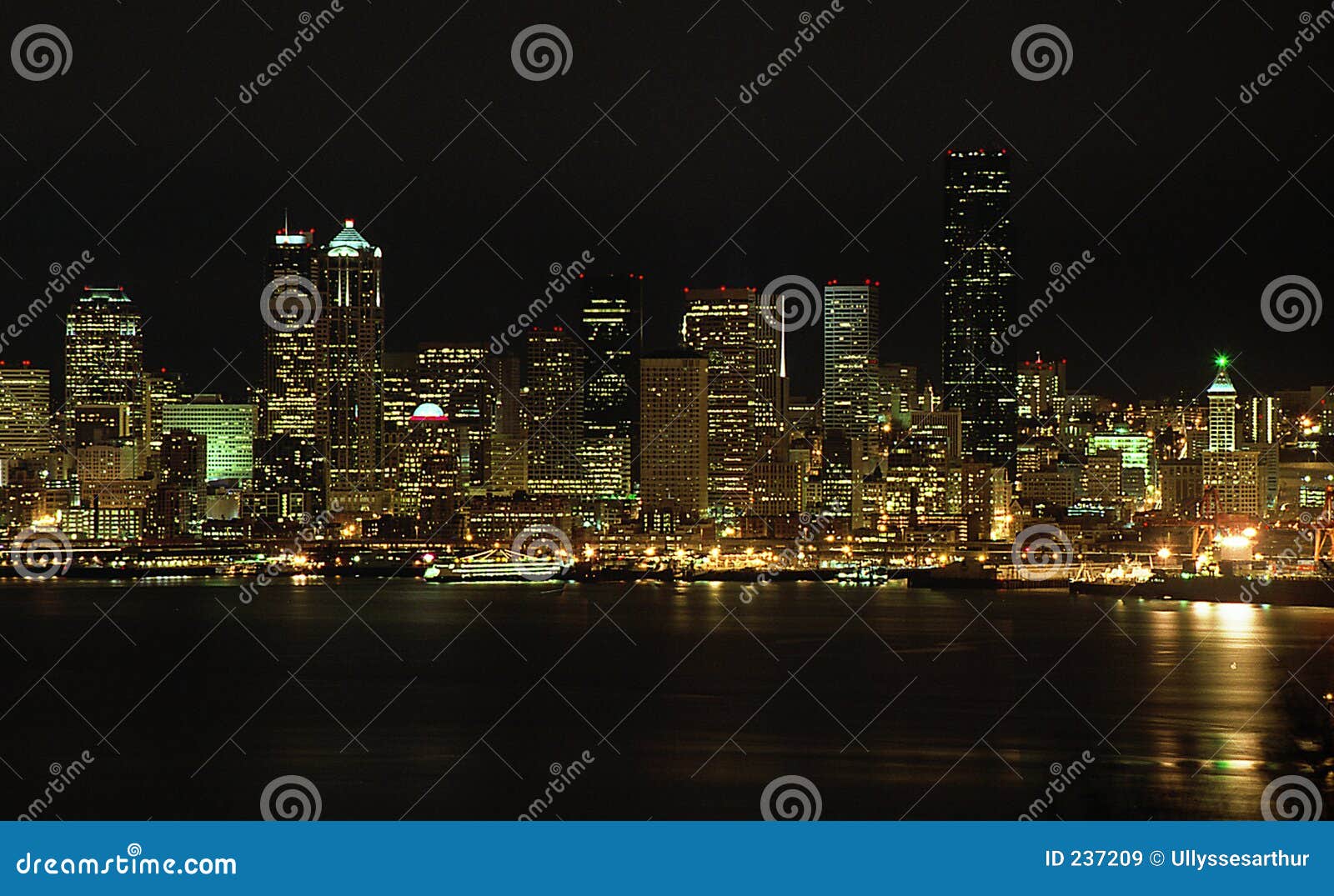 Seattle Night Lights stock image. Image of northwest, metro 237209