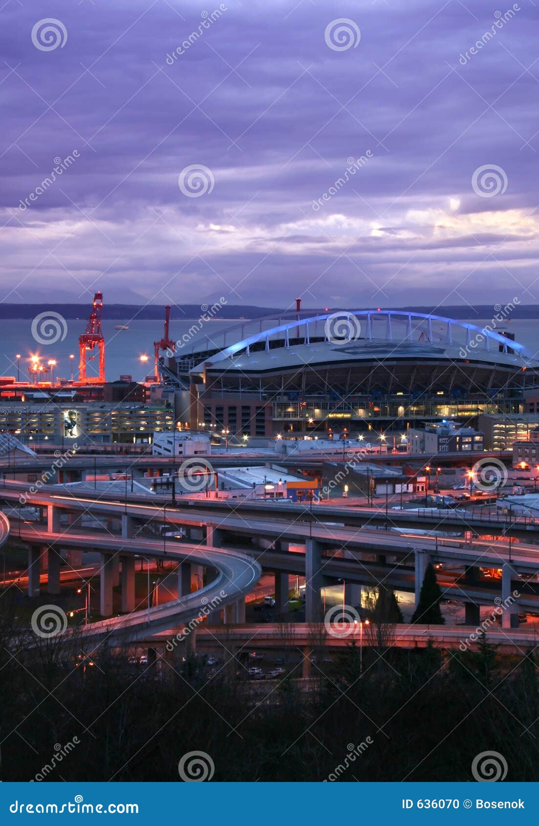 Seattle stadium at night stock photo. Image of clouds, stadium 636070