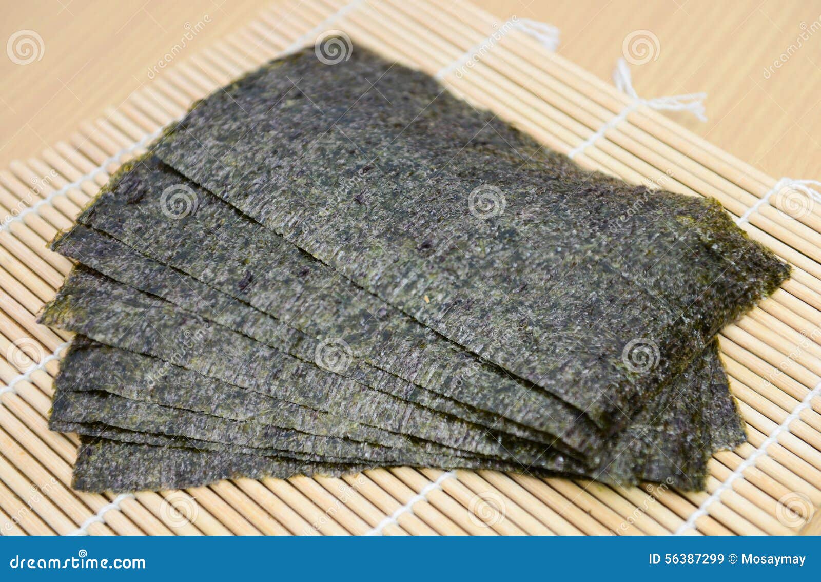 Seaweed Snack on Bamboo Mat Stock Image Image of seaweed, wood 56387299
