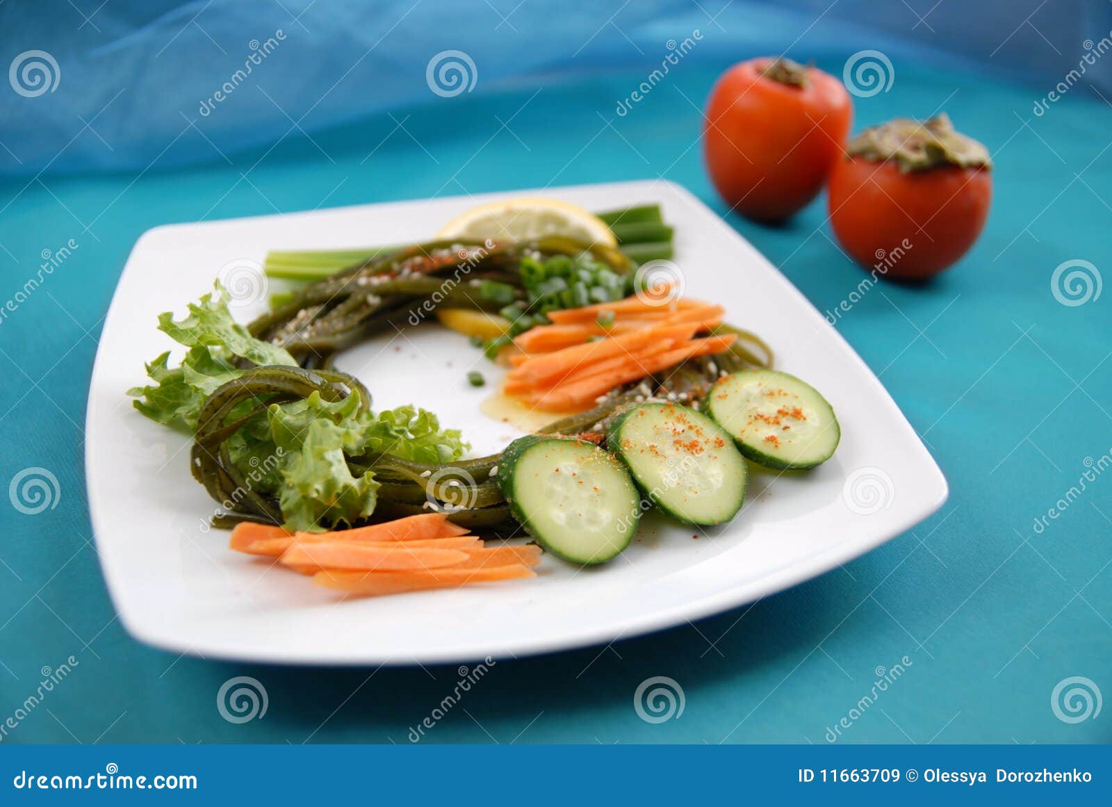 Seaweed with vegetables 2 stock image. Image of lemon 11663709