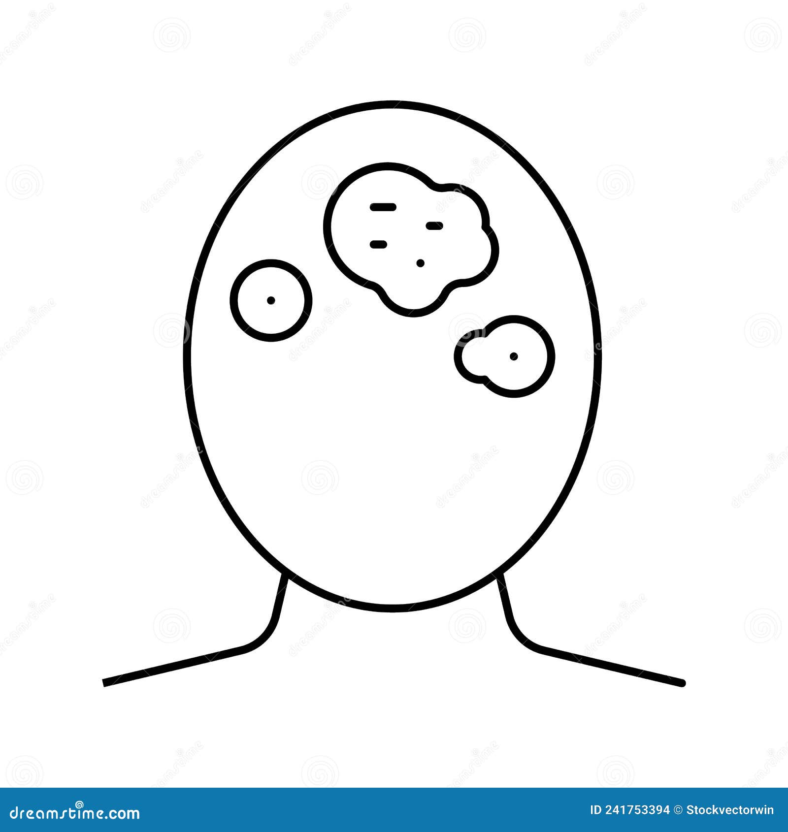 seborrhoeic dermatitis skin disease line icon  