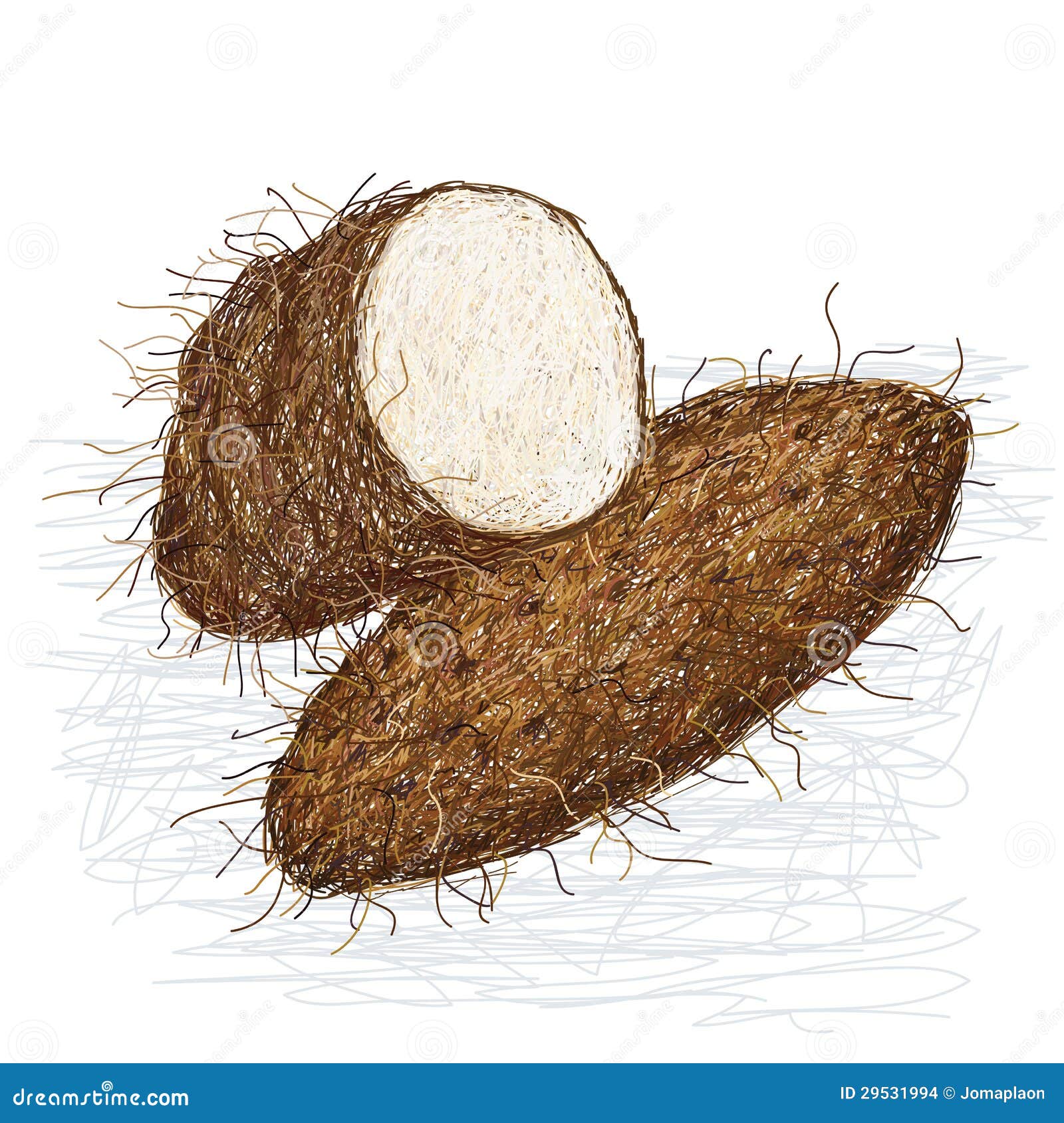 Desenho de Fruta-pão Inteira e Corte Transversal para colorir