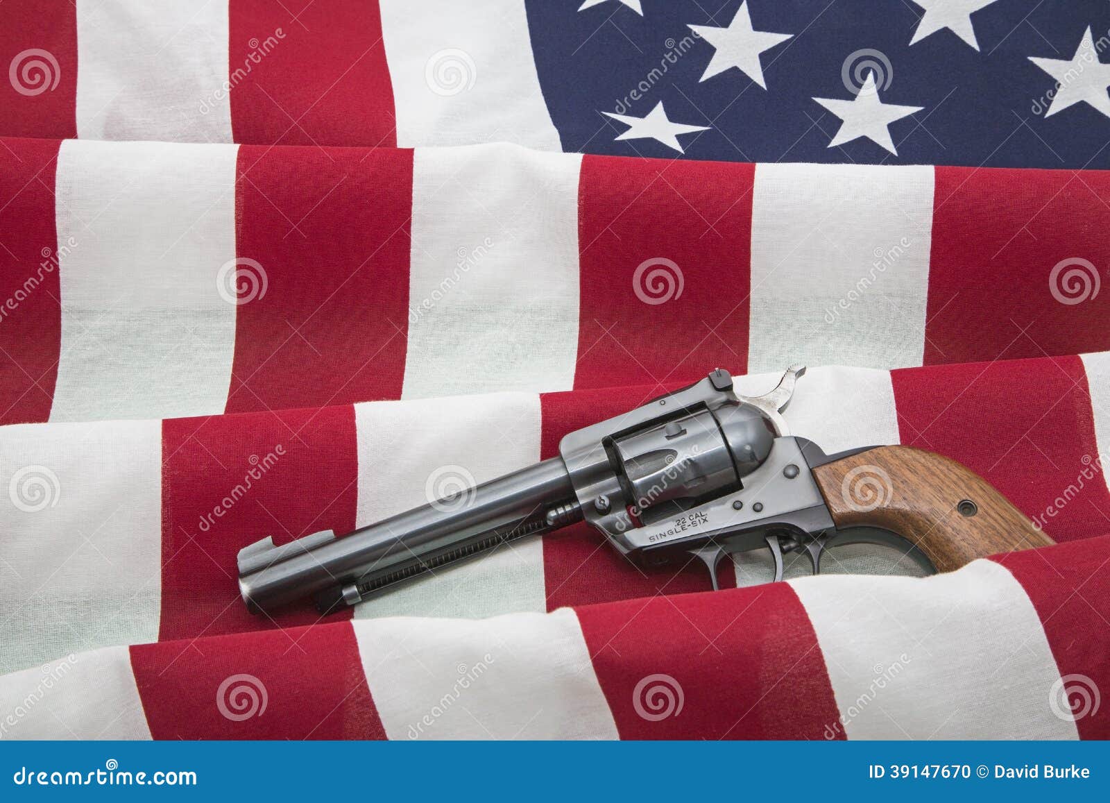Second Amendment Rights Revolver USA Flag Stock Photo - Image: 39147670