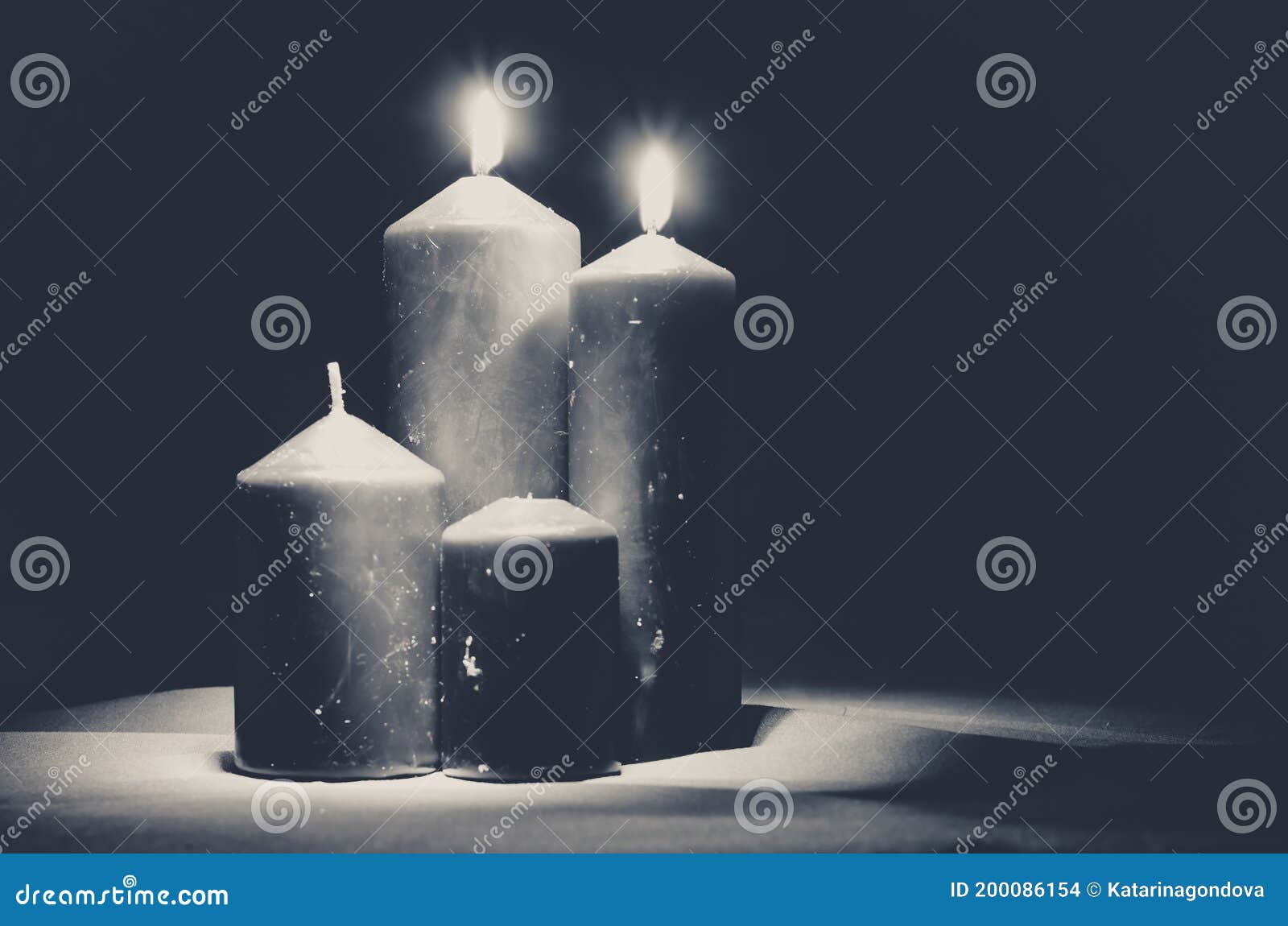 Advent Decoration with Two Burning Candles Stock Photo - Image of ...