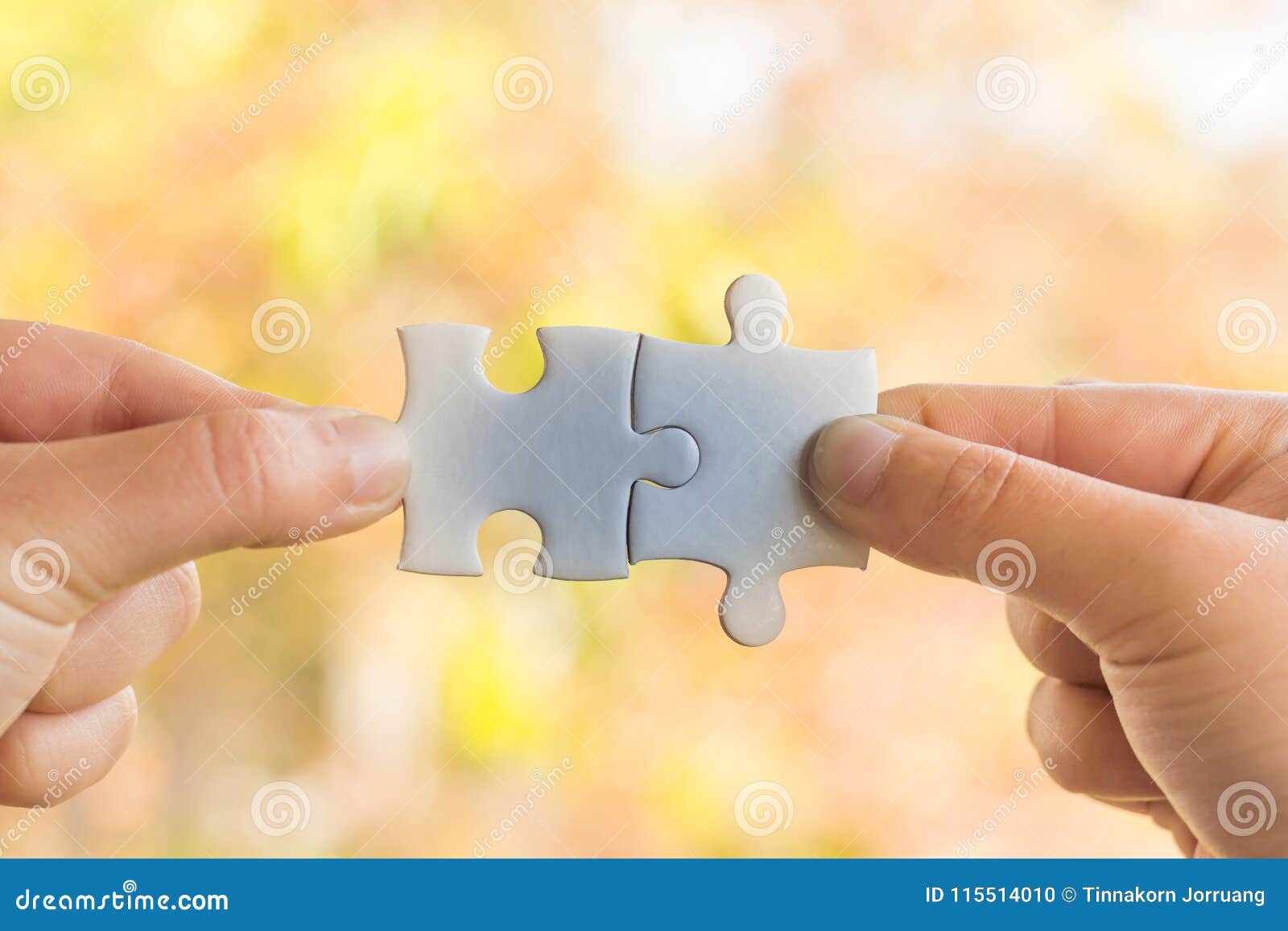 Second Hand Connected Jigsaw Puzzle , Stock Photo Image of parts