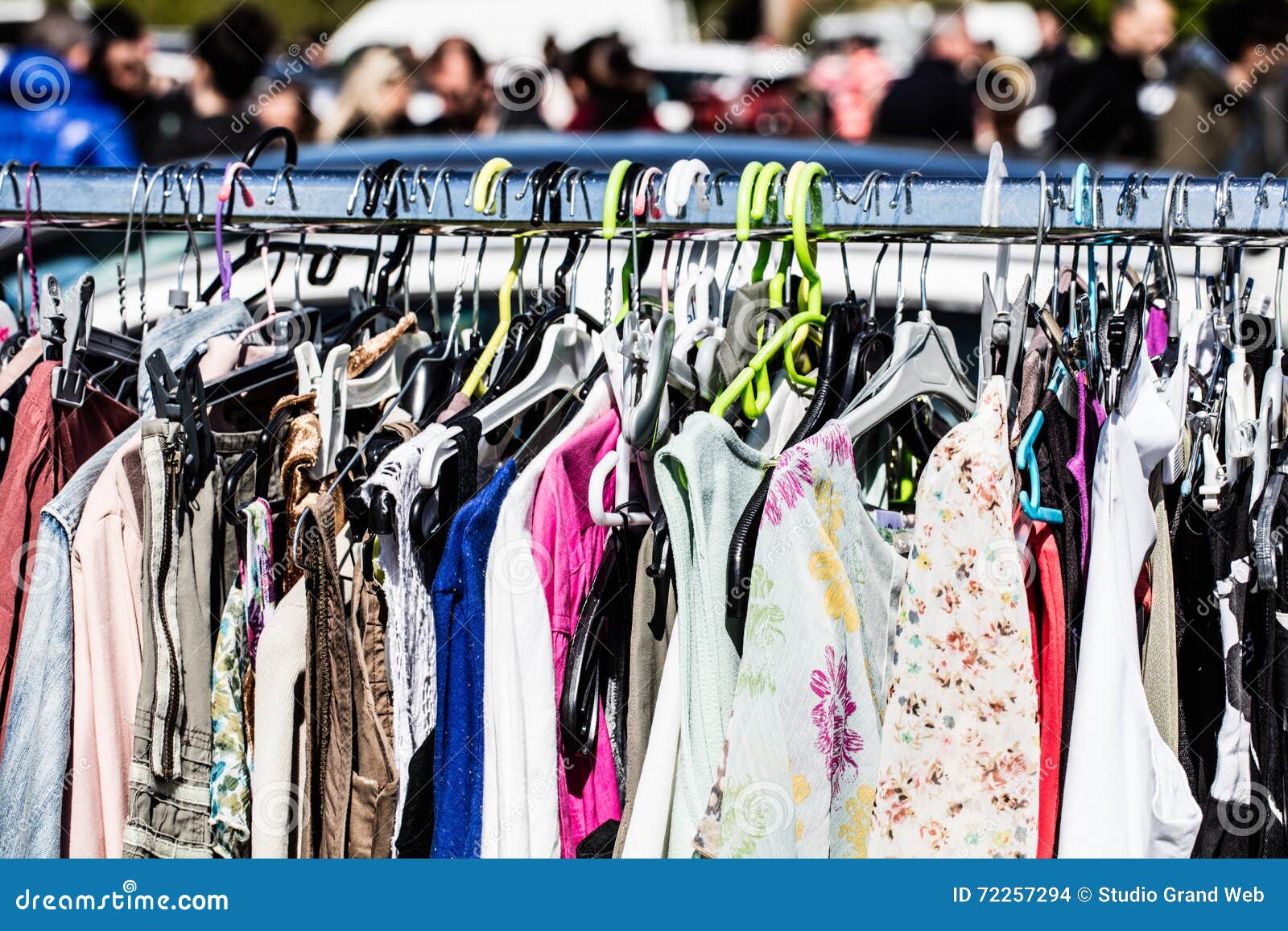 Second Hand Fashion Dresses on Display for Reselling or Recycling