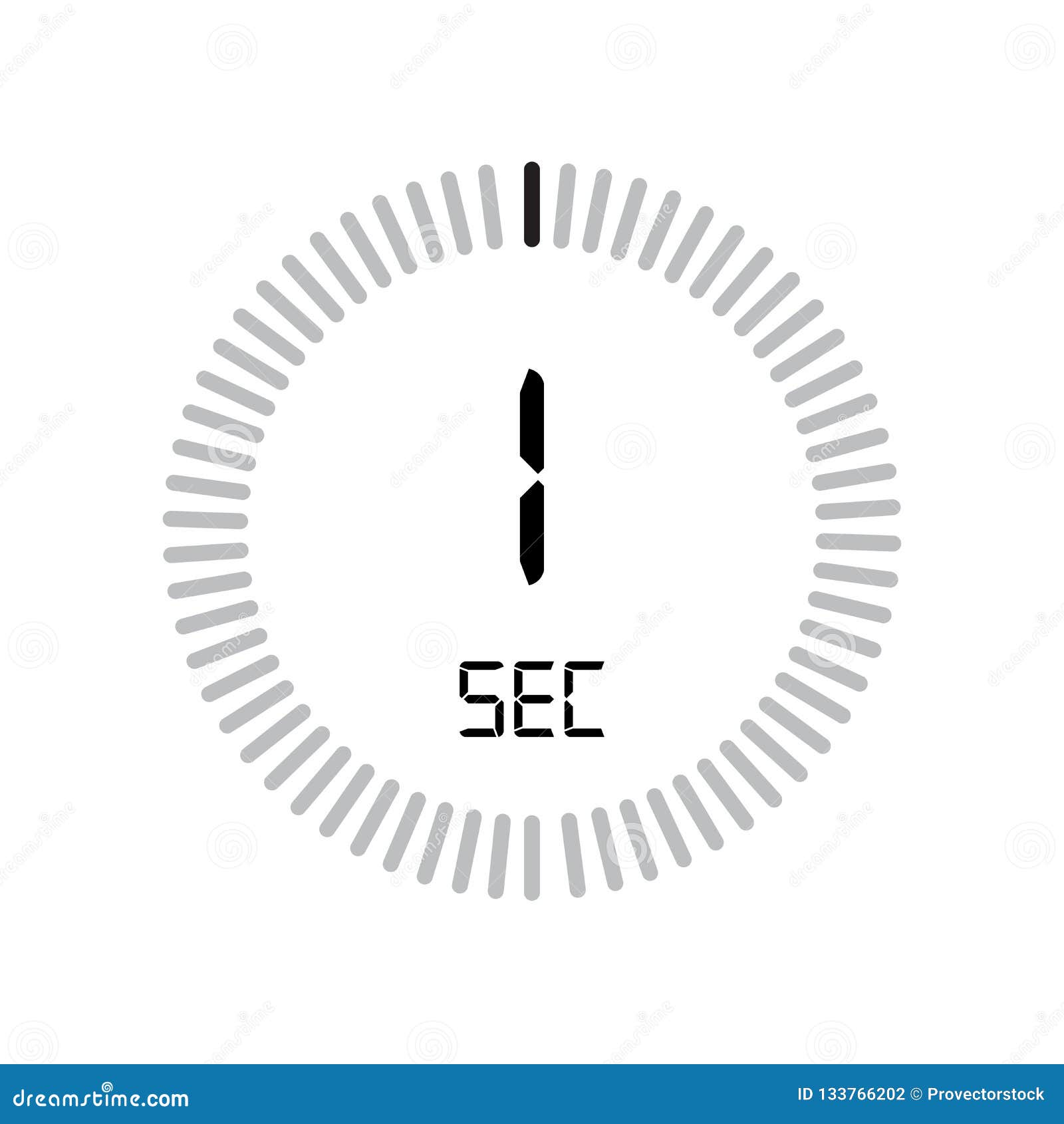 The 1 Second Icon, Digital Timer. Clock And Watch, Timer