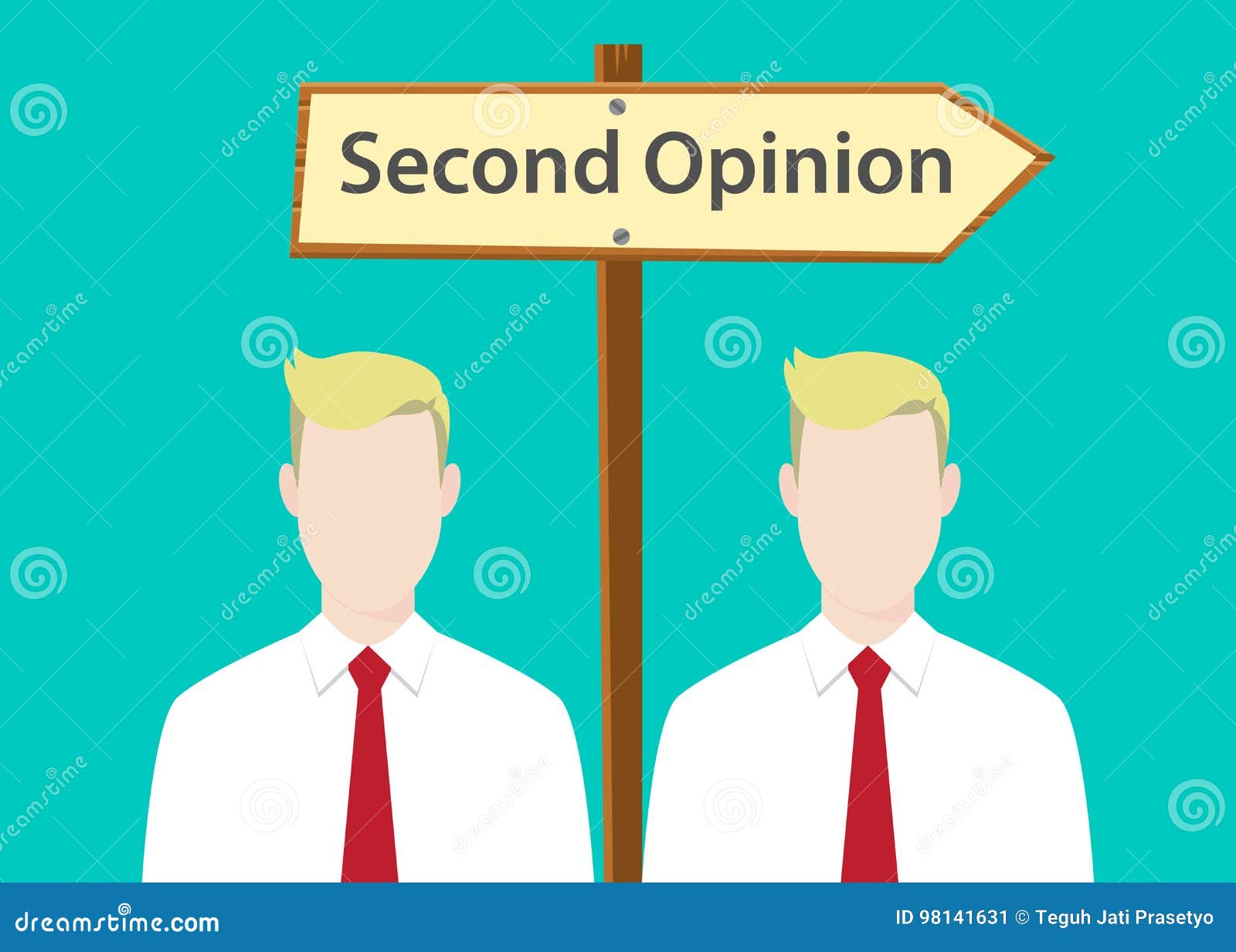 Opinion two. Second opinion. Two opinions. Negative opinion Illustrator.