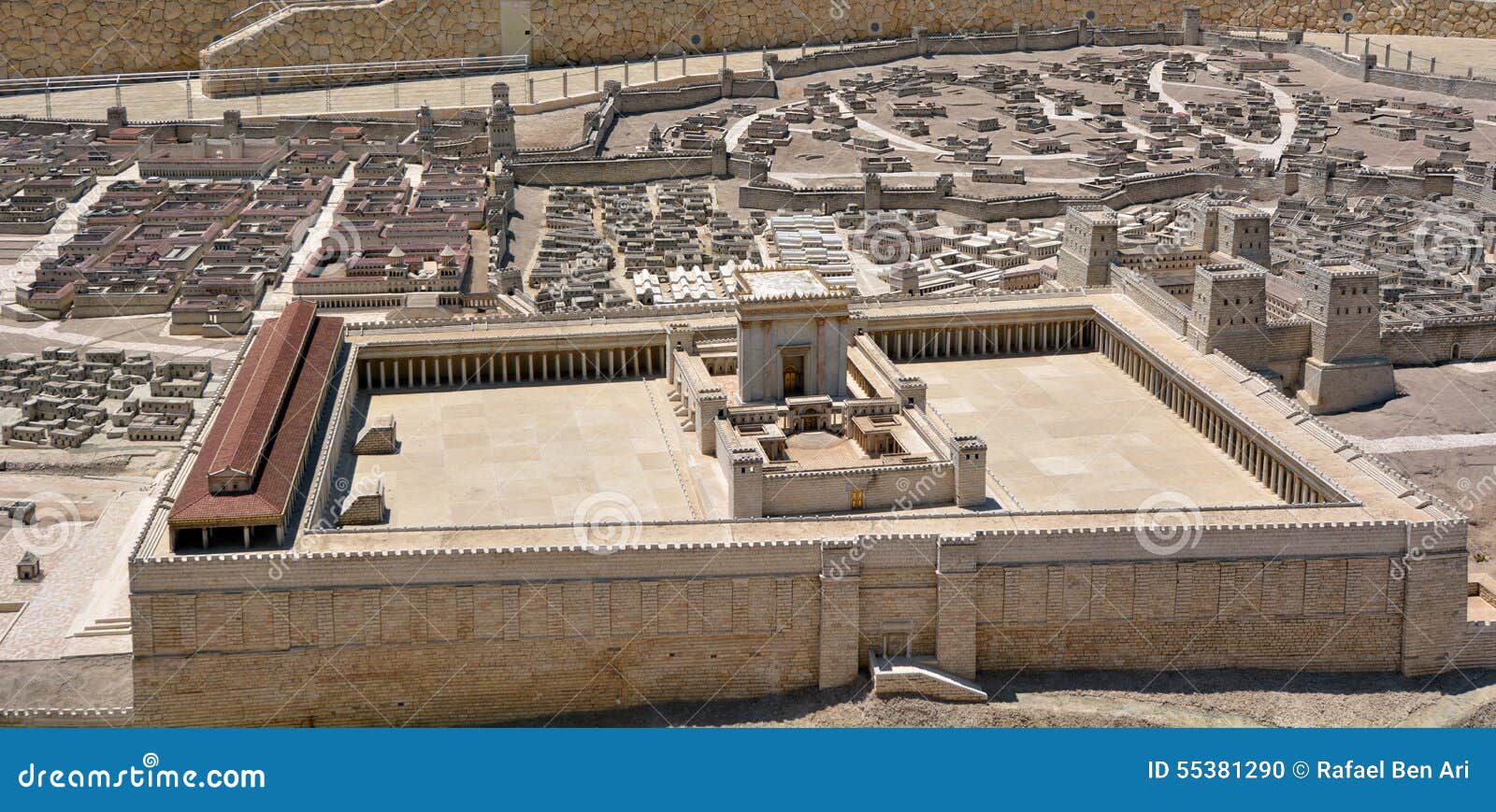 second temple model of the ancient jerusalem - israel