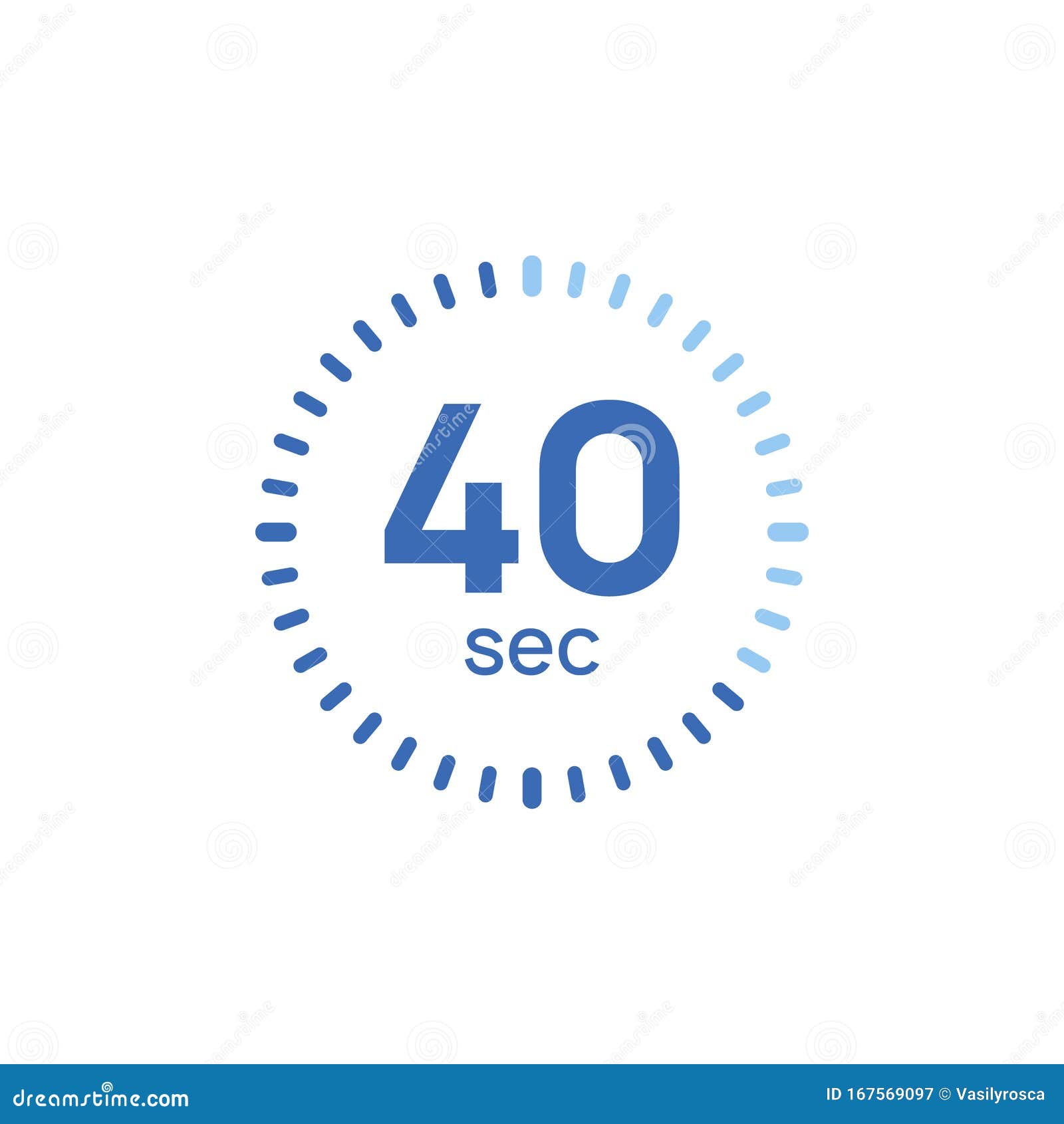 40 second timer clock 40 sec stopwatch icon countdown