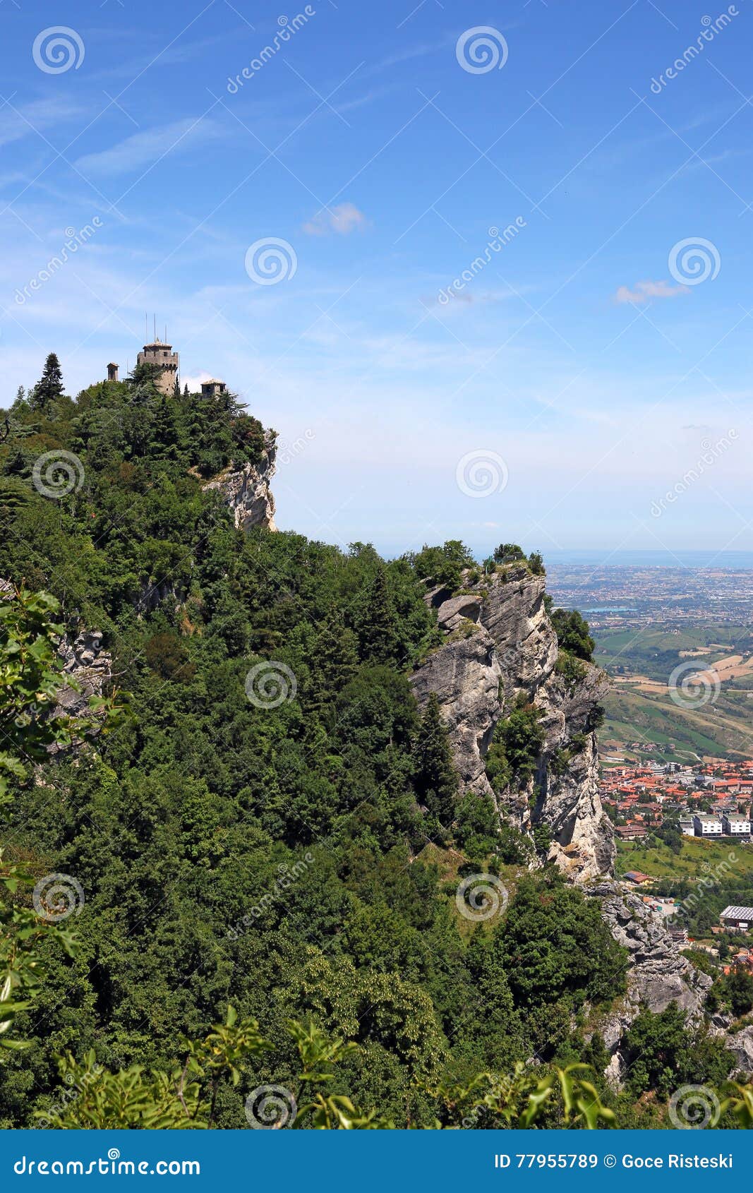 Second Tower the Cesta or Fratta San Marino Landscape Stock Image