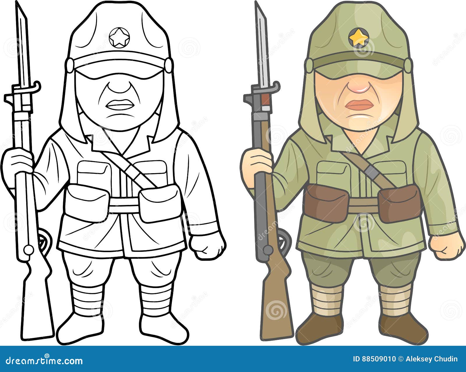 Second World War Soldiers of the Japanese Army Stock Vector Illustration of design, uniform
