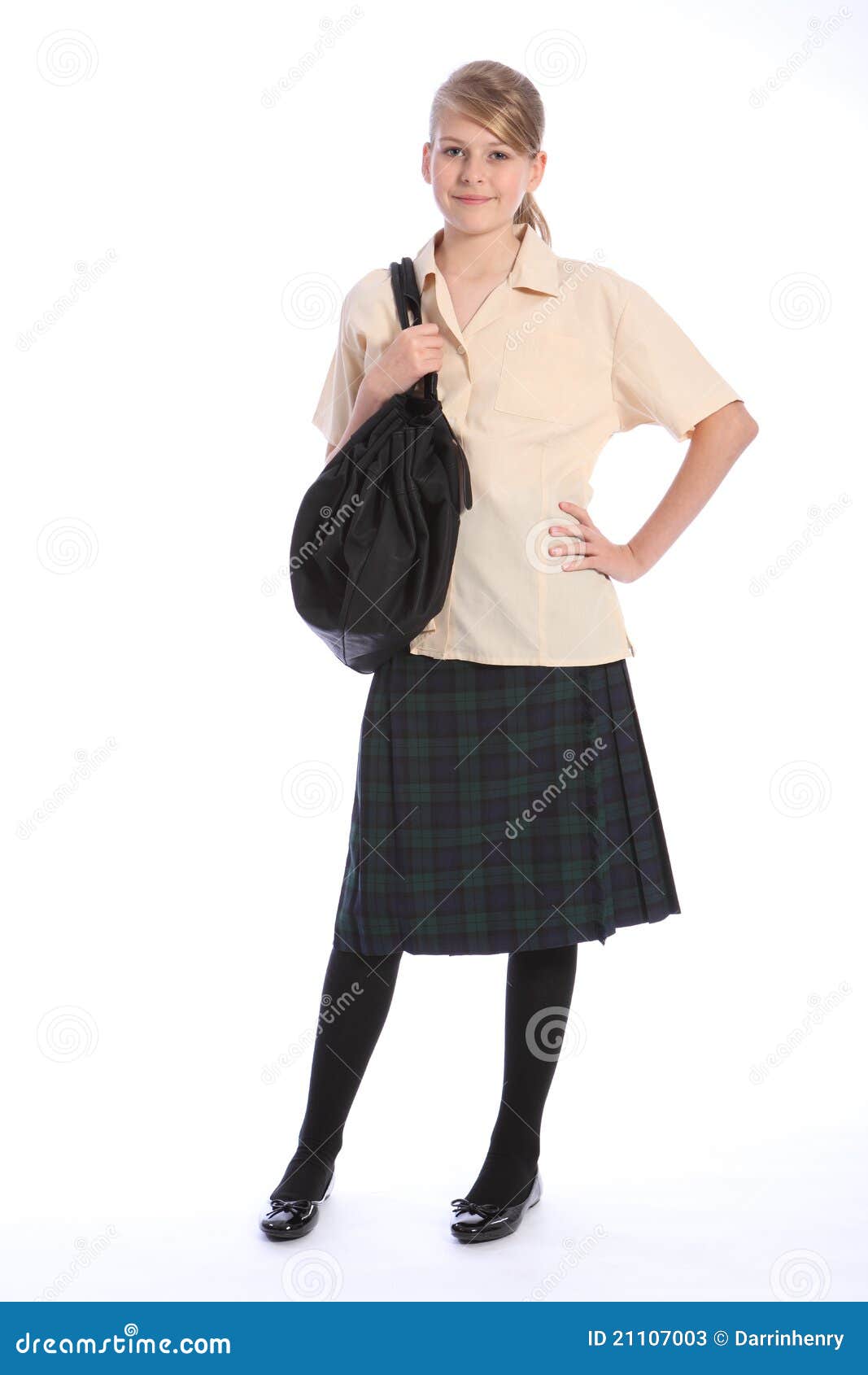 secondary education pretty girl in school uniform