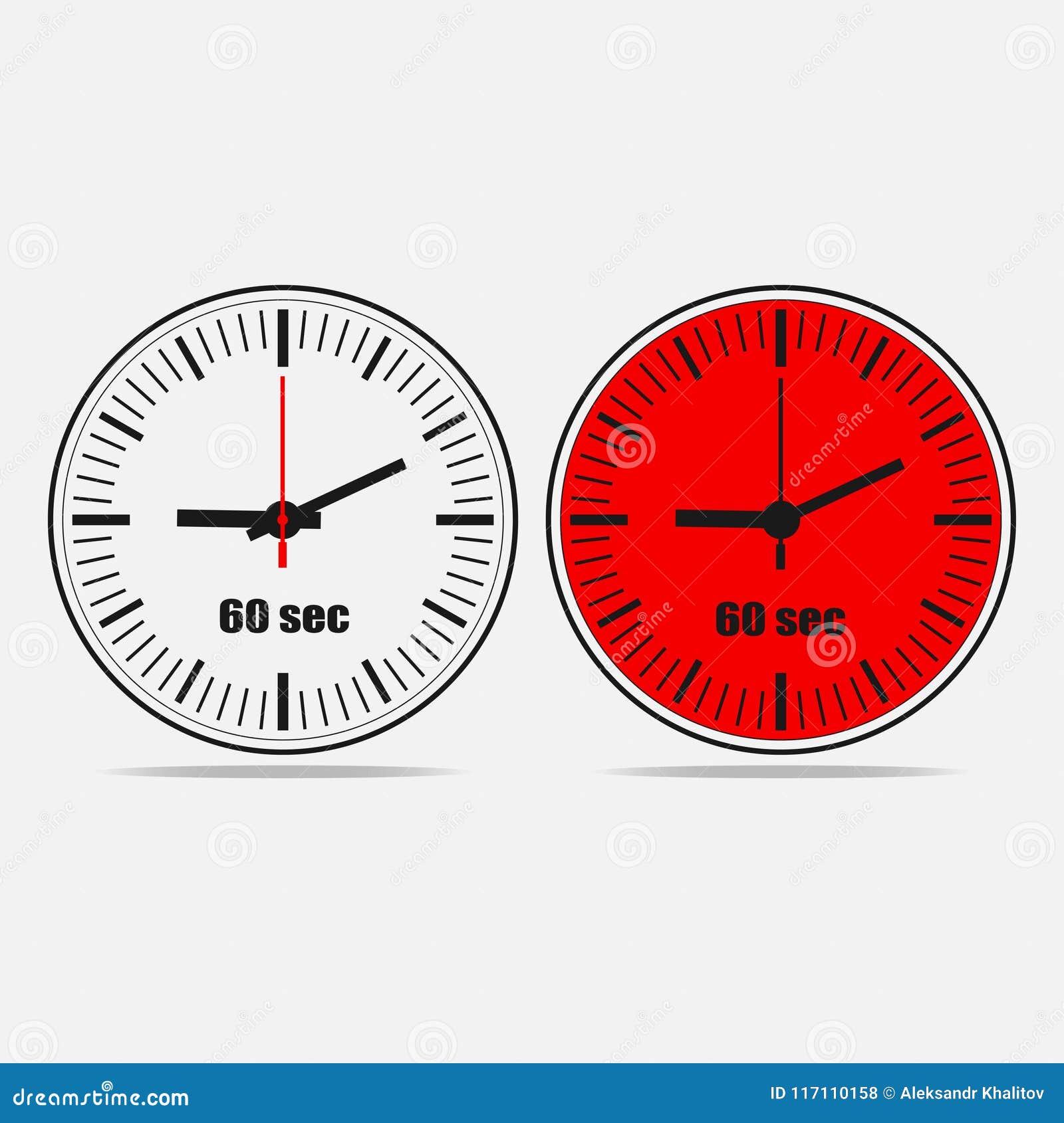 60 Seconds Clock Vector Icon Stock Illustration Illustration of