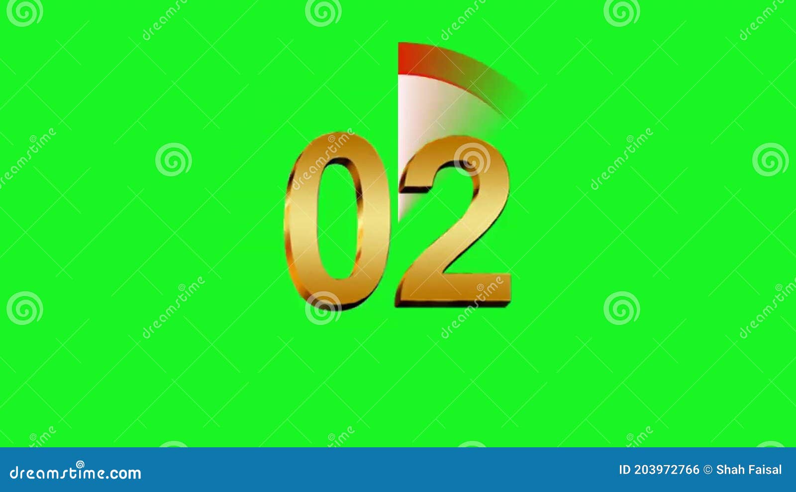 5 Seconds Countdown Timer on Green Screen Stock Footage - Video of light,  screen: 203972766