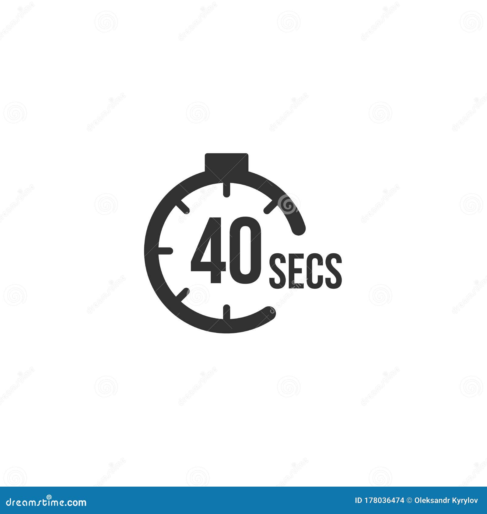 40 seconds countdown timer icon set time interval icons