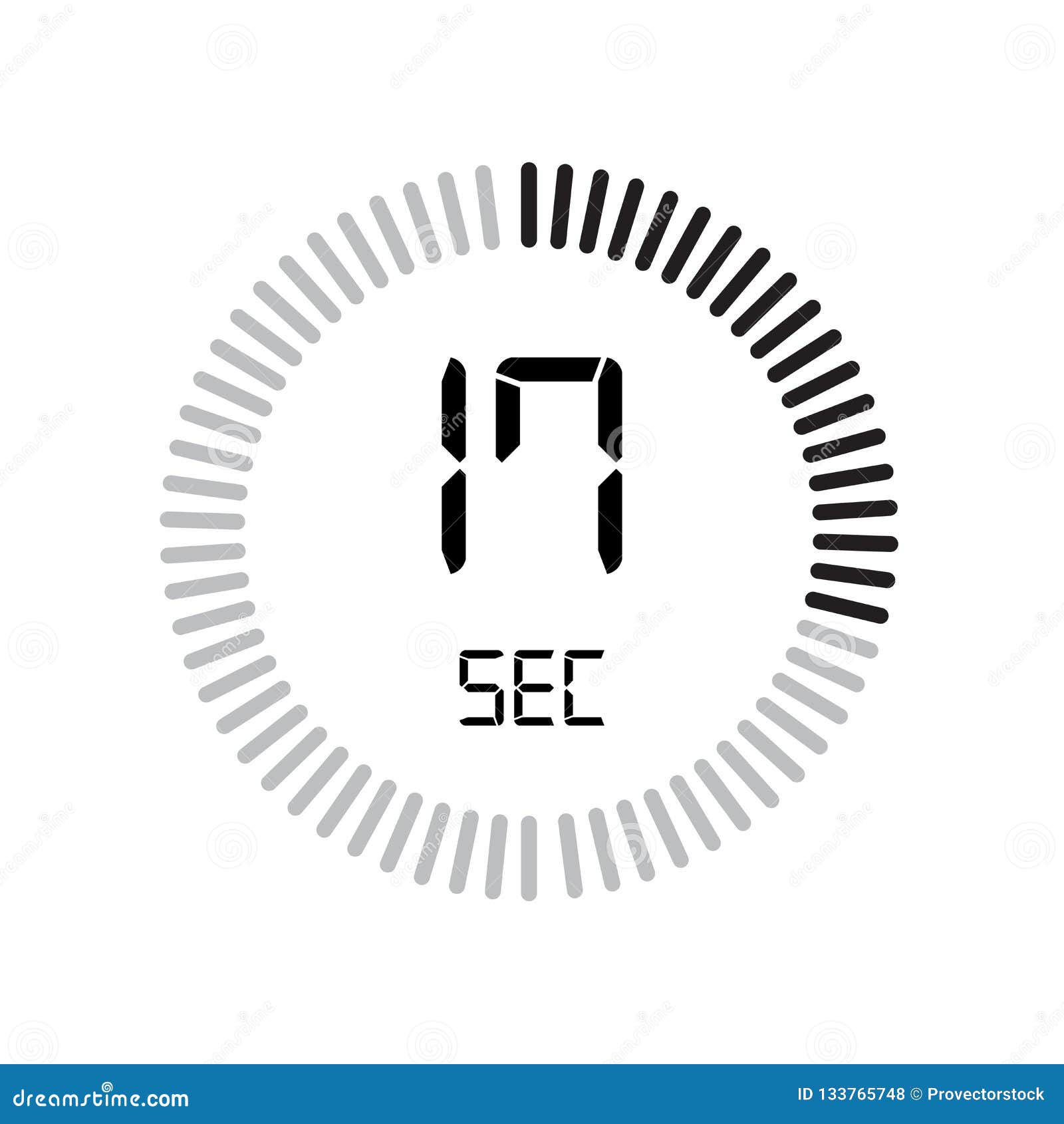 The 17 Seconds Digital Clock and Watch, Timer, Countdown Symbol Isolated on White Background, Stopwatch Vector Icon Stock Vector - Illustration of timer, arrow: 133765748