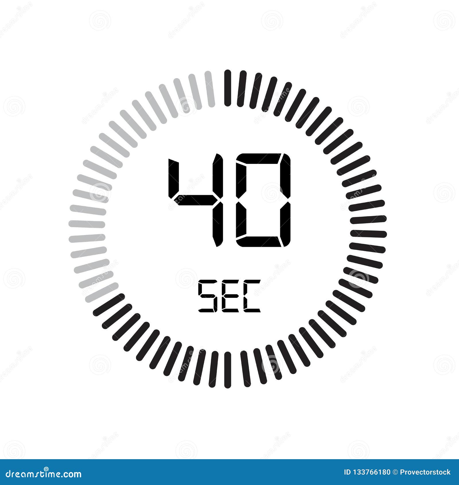the 40 seconds icon digital timer clock and timer