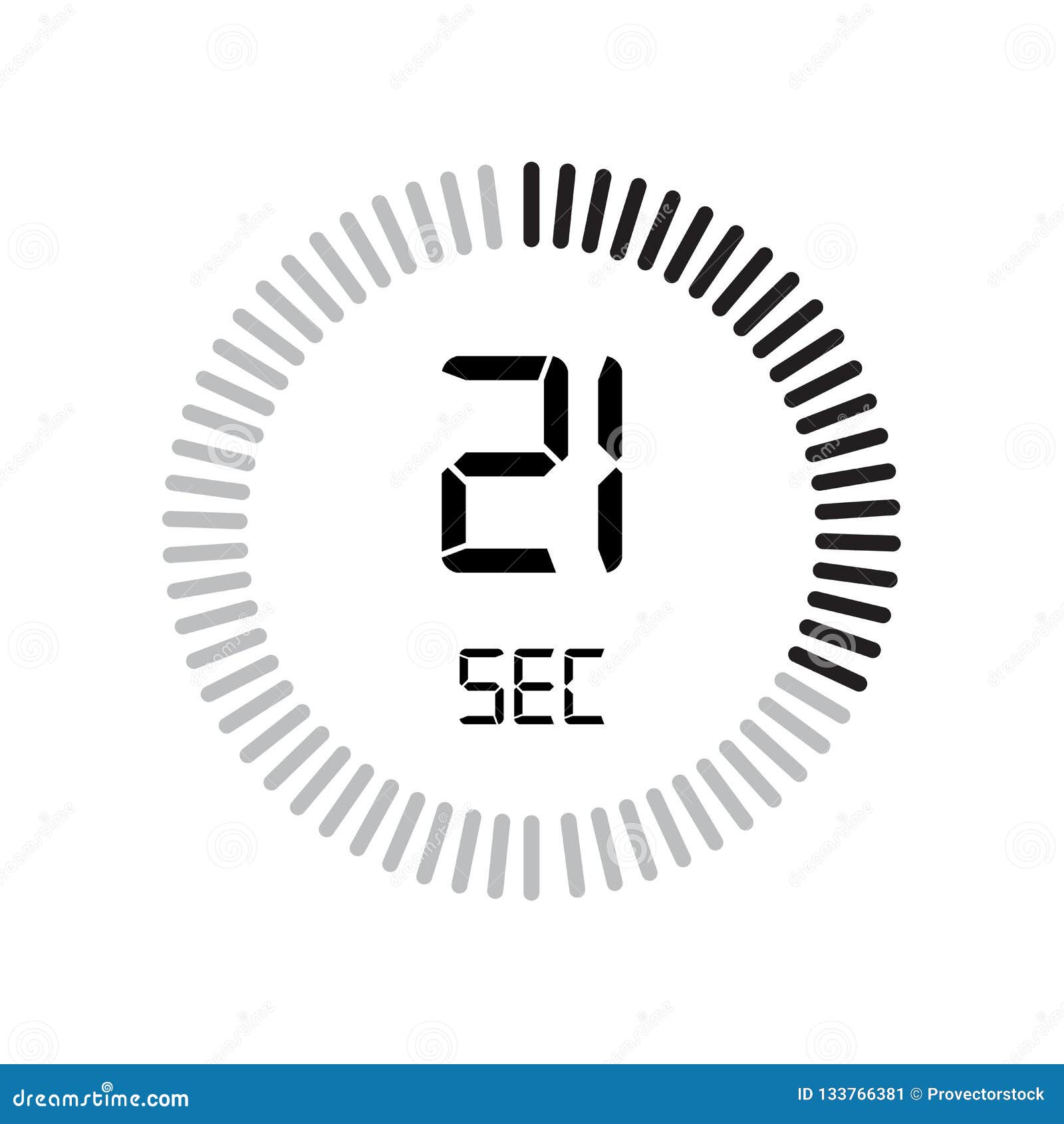 The 60 seconds icon, digital timer. clock and watch, timer, countdown  symbol isolated on white background, stopwatch vector icon Stock Vector