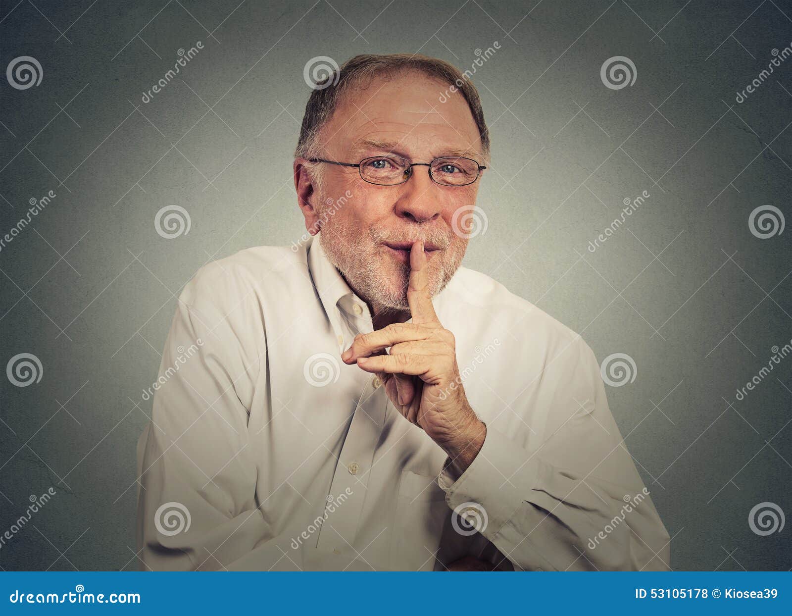 Secret, closeup portrait senior elderly man with finger to lips quiet gesture