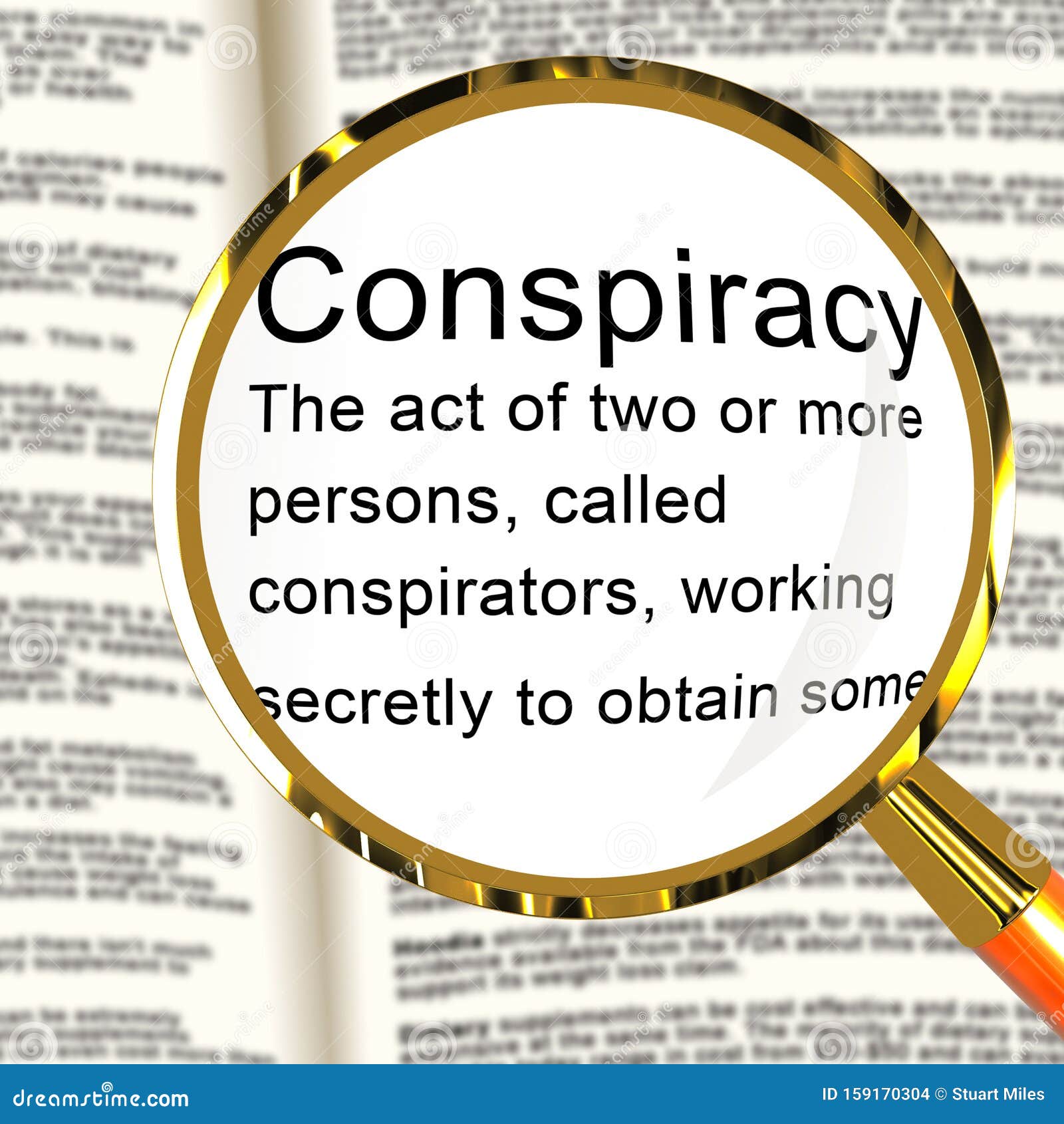 secret conspiracy definition representing complicity in treason or political collusion 3d 