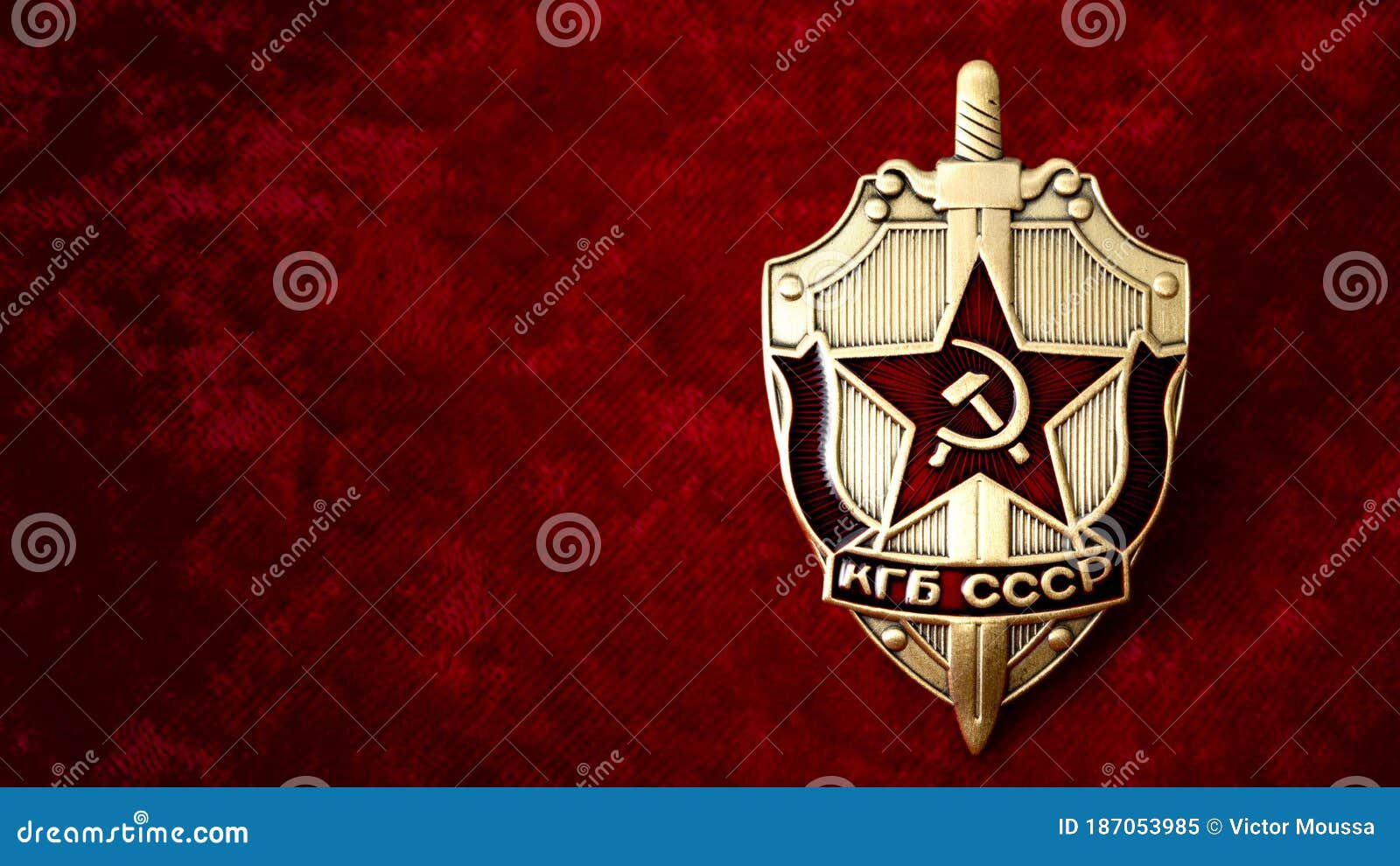 Secret Service, Intelligence Agency, and Espionage Concept with Cold War  Era KGB Badge from the Former USSR, on Red Background Stock Image - Image  of russian, service: 187053985